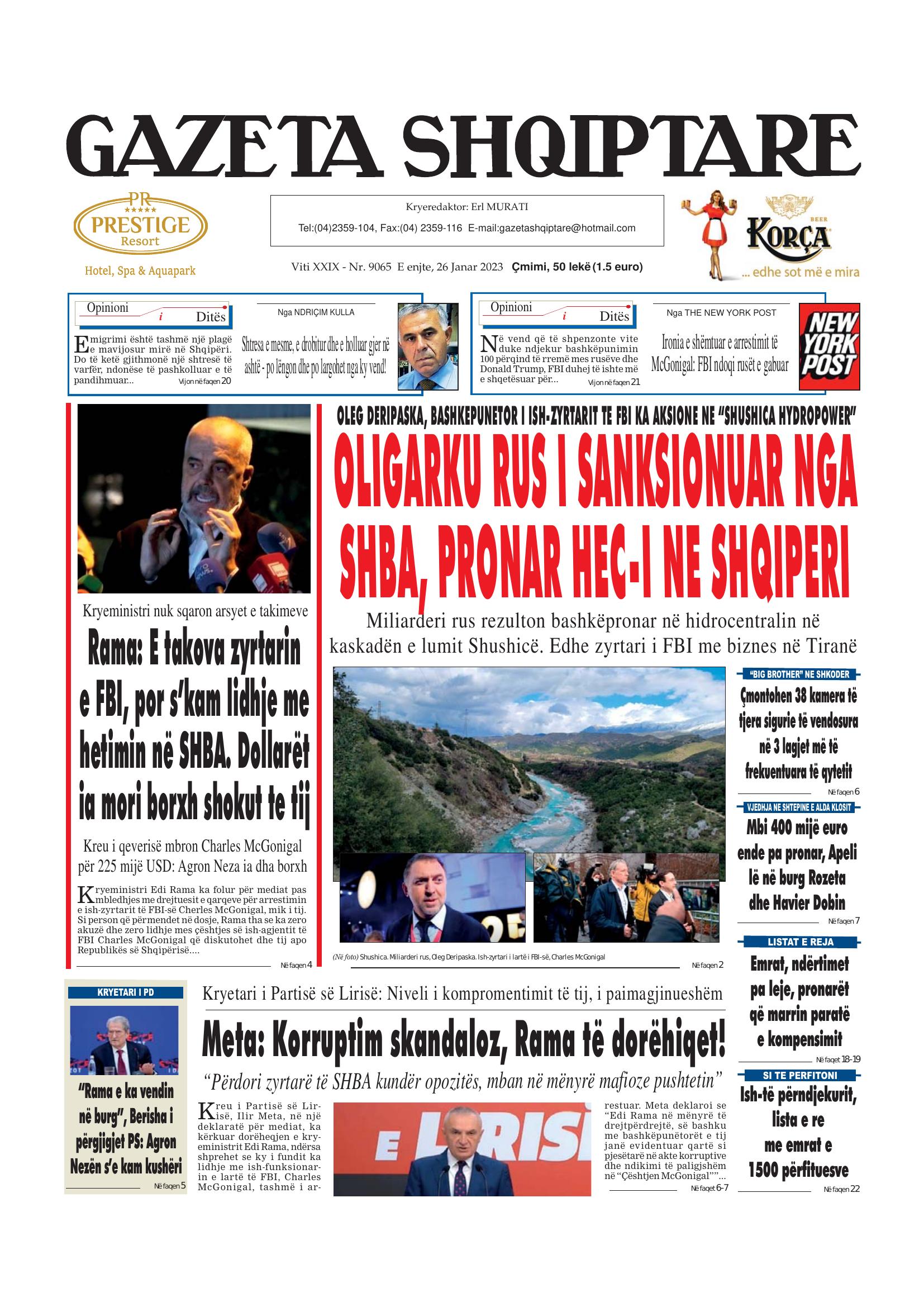 Gazeta Shqiptare 2023-01-26