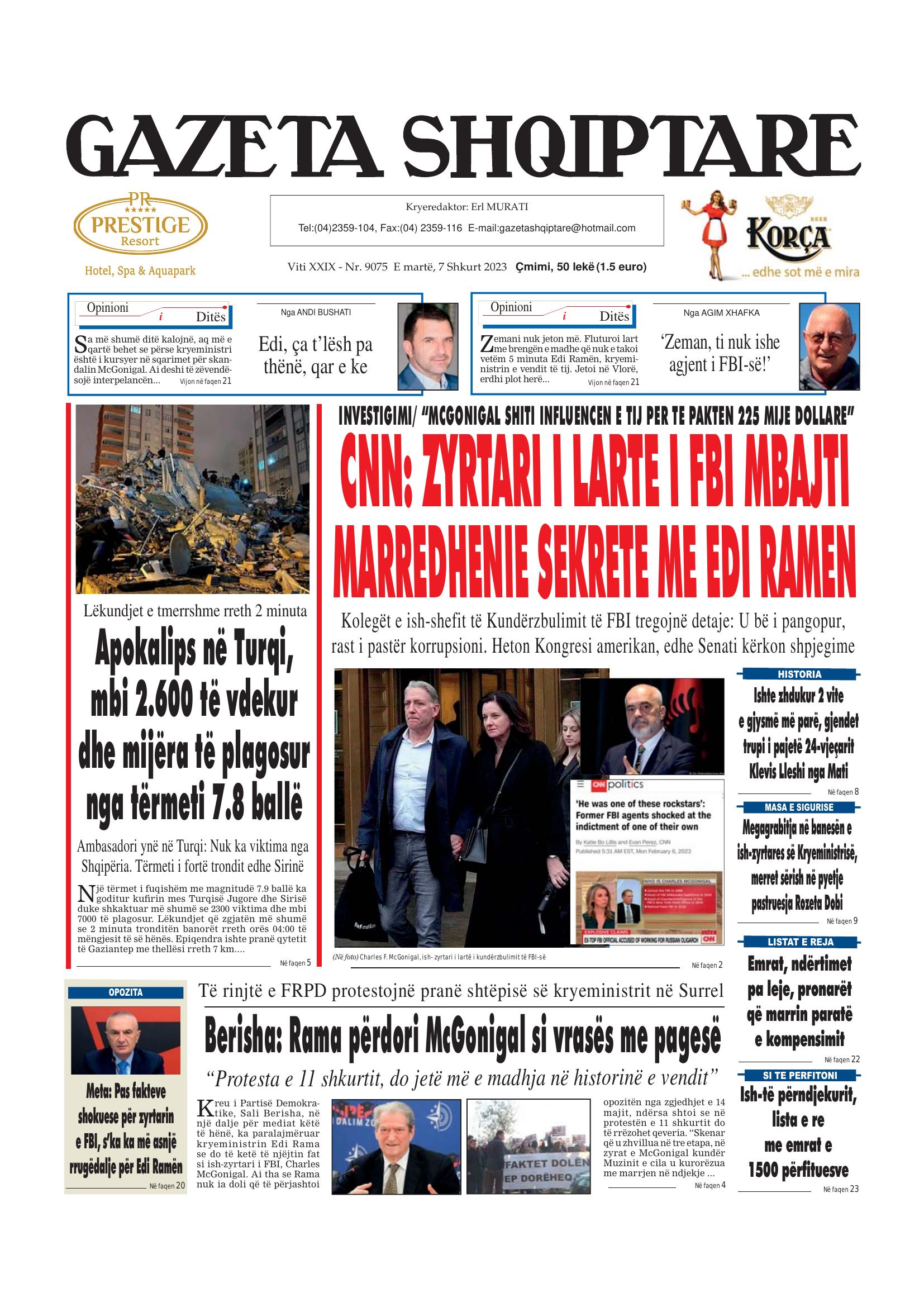 Gazeta Shqiptare 2023-02-07