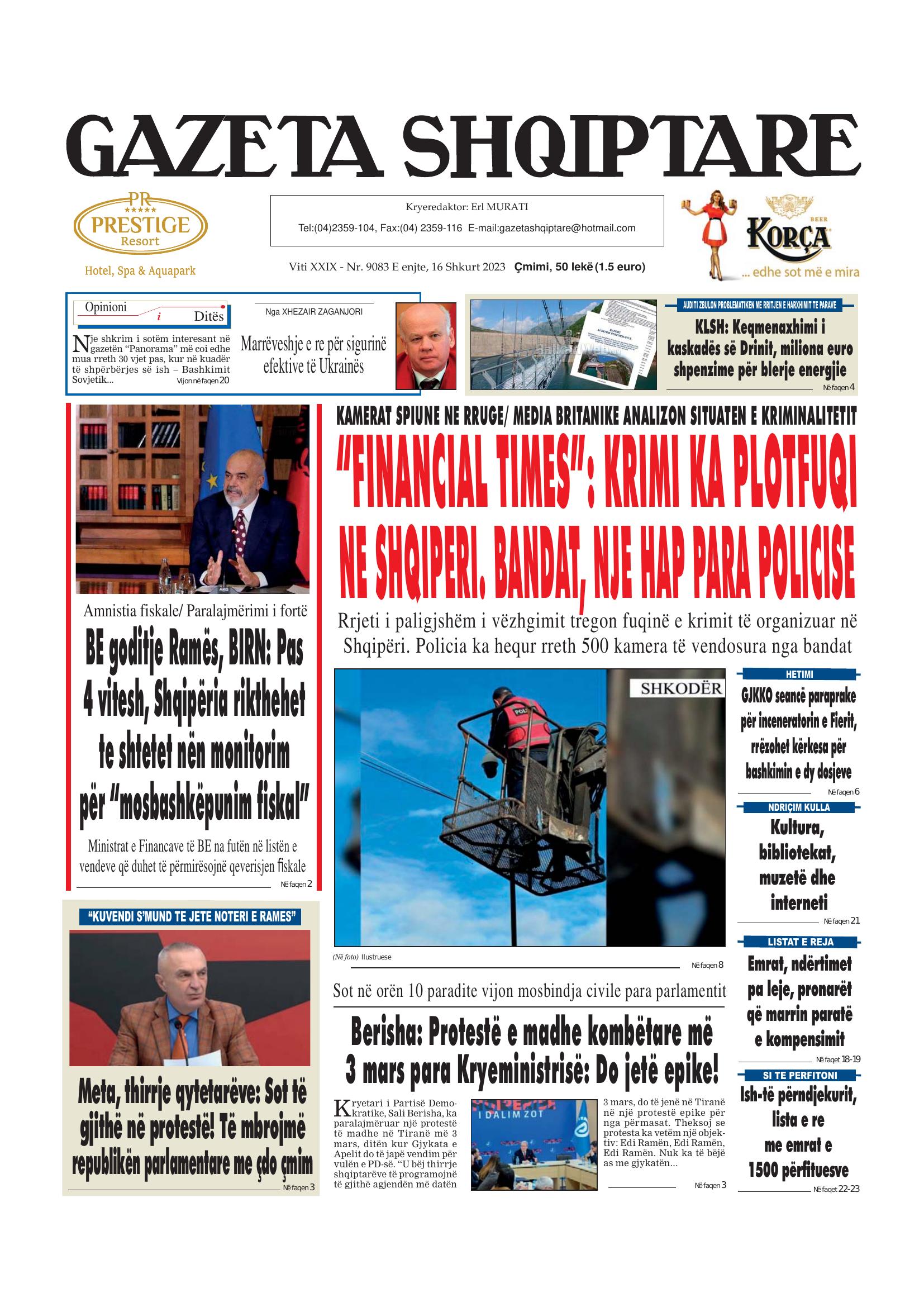 Gazeta Shqiptare 2023-02-16