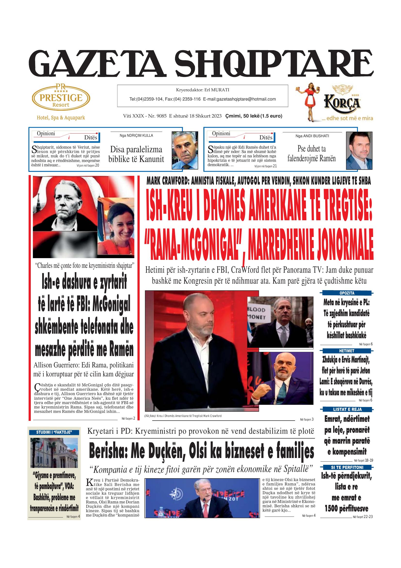 Gazeta Shqiptare 2023-02-18