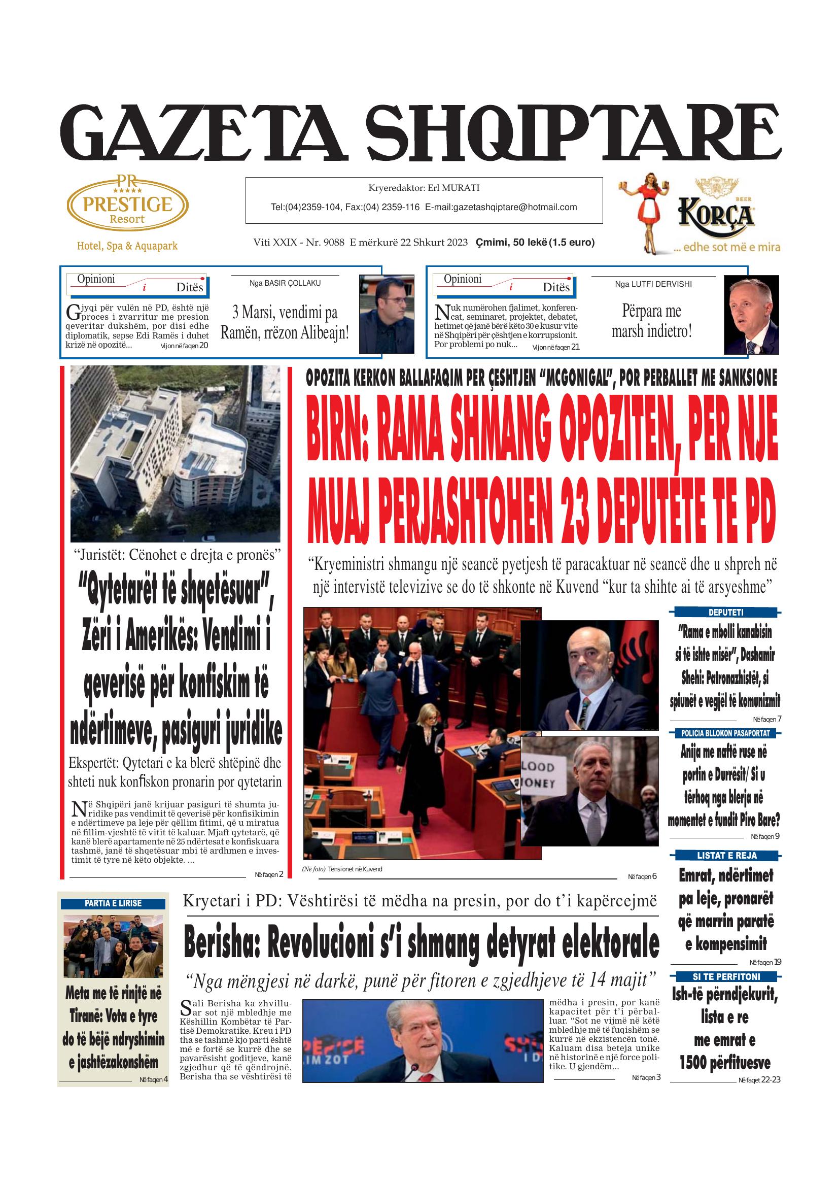 Gazeta Shqiptare 2023-02-22