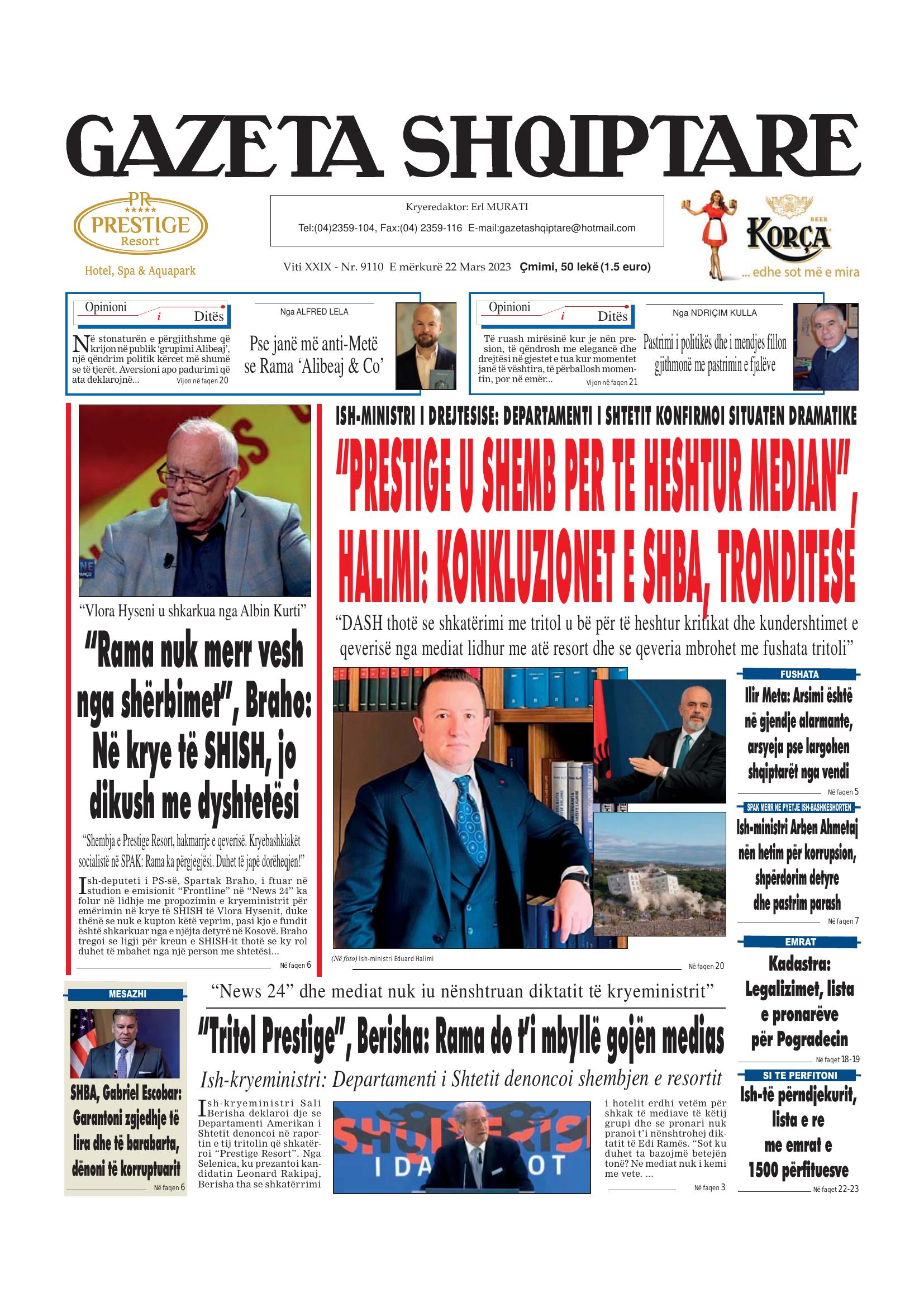 Gazeta Shqiptare 2023-03-22