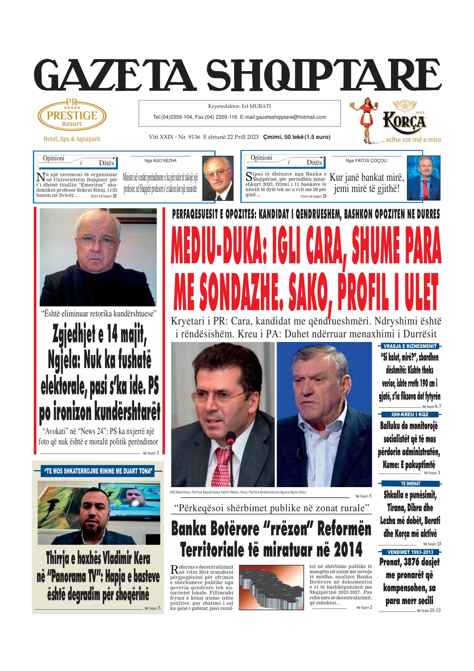 Gazeta Shqiptare 2023-04-22