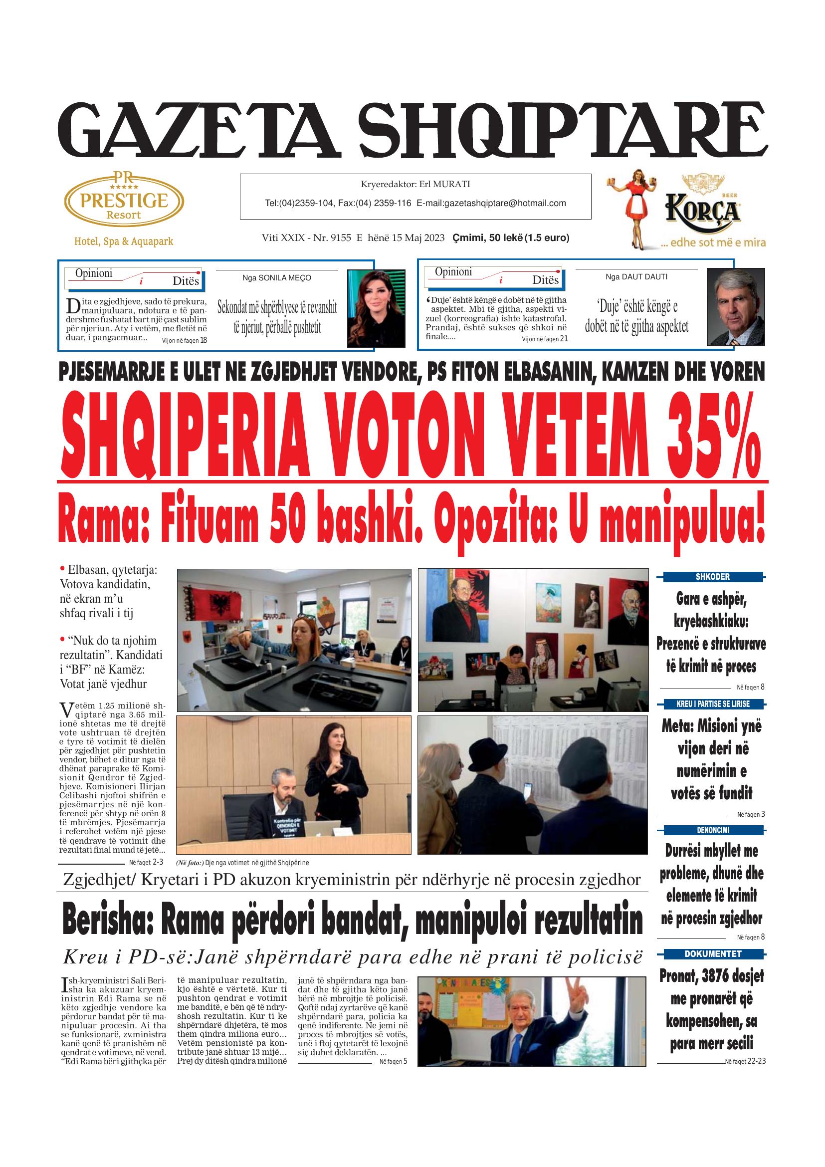 Gazeta Shqiptare 2023-05-15
