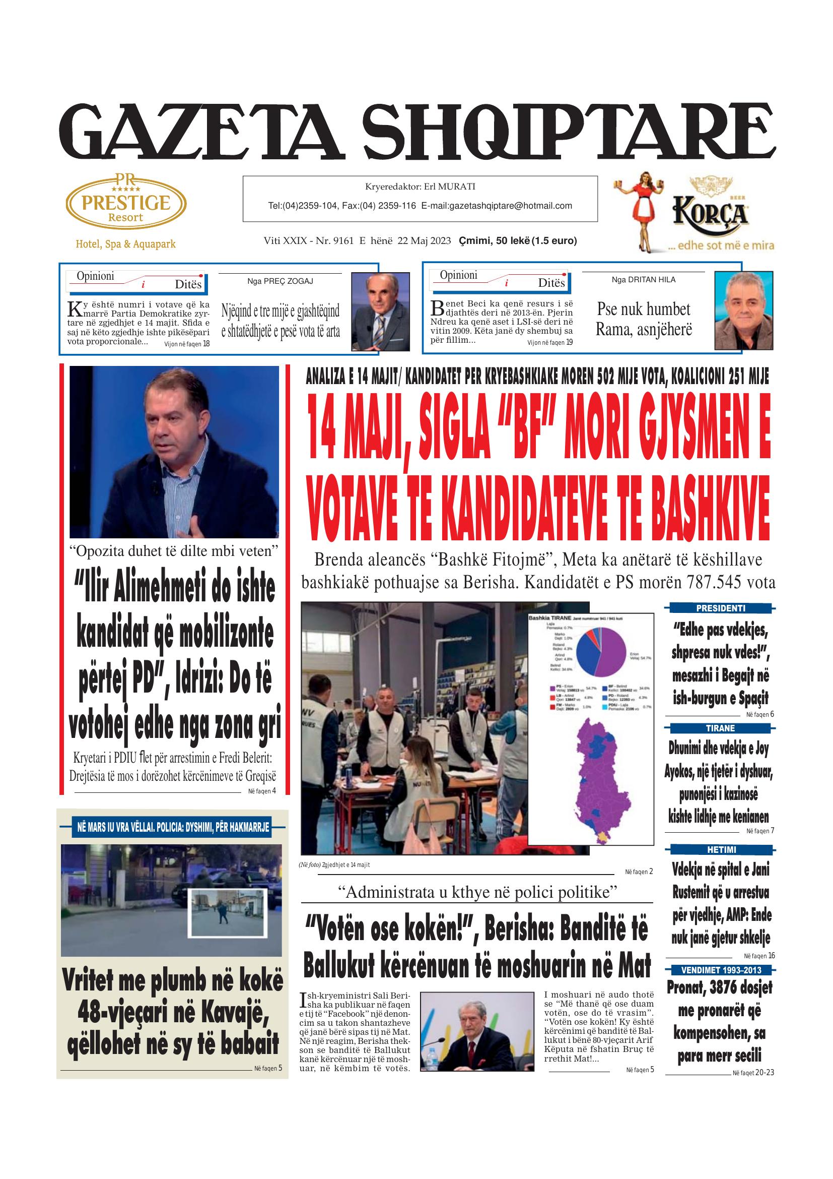 Gazeta Shqiptare 2023-05-22