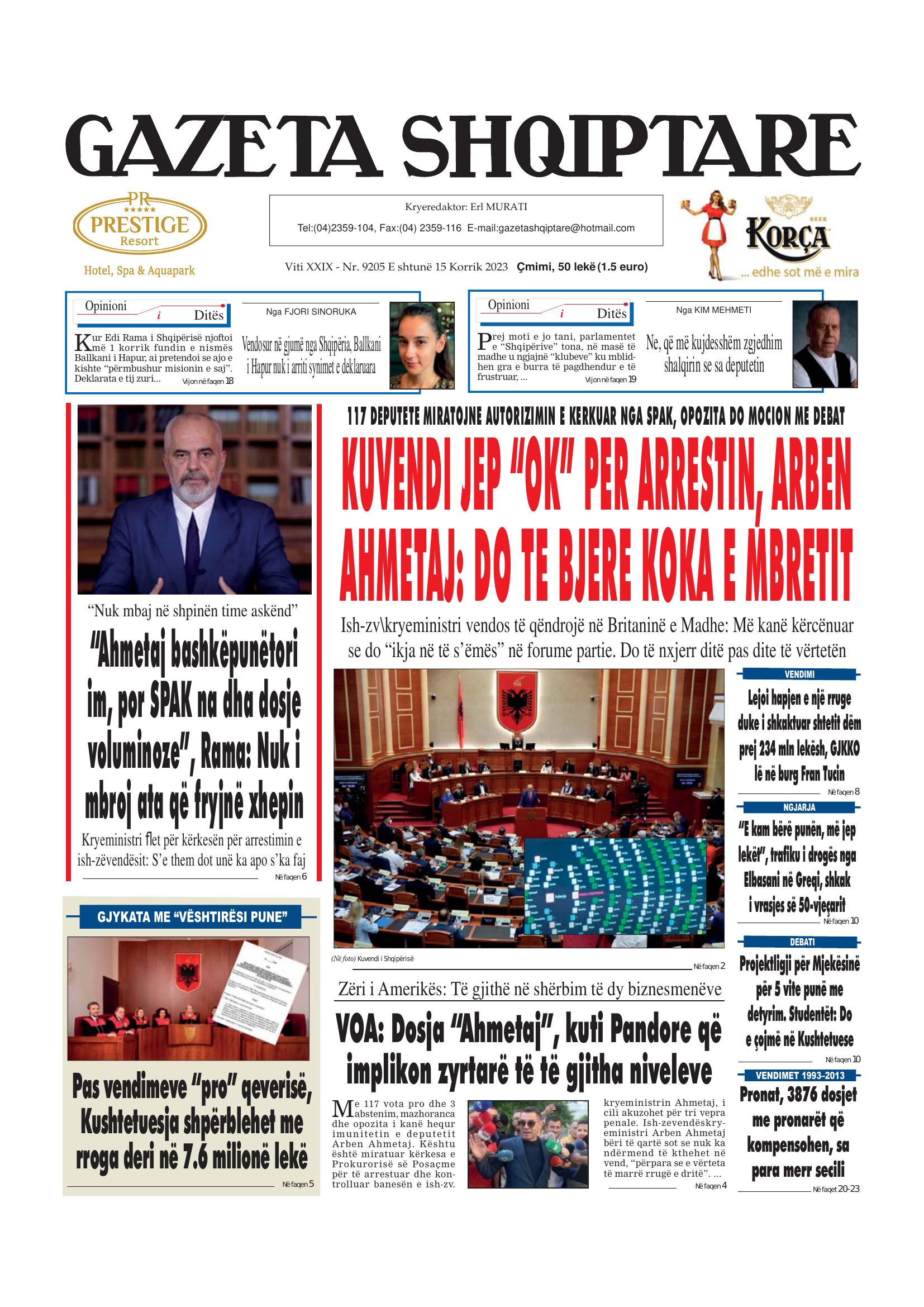 Gazeta Shqiptare 2023-07-15