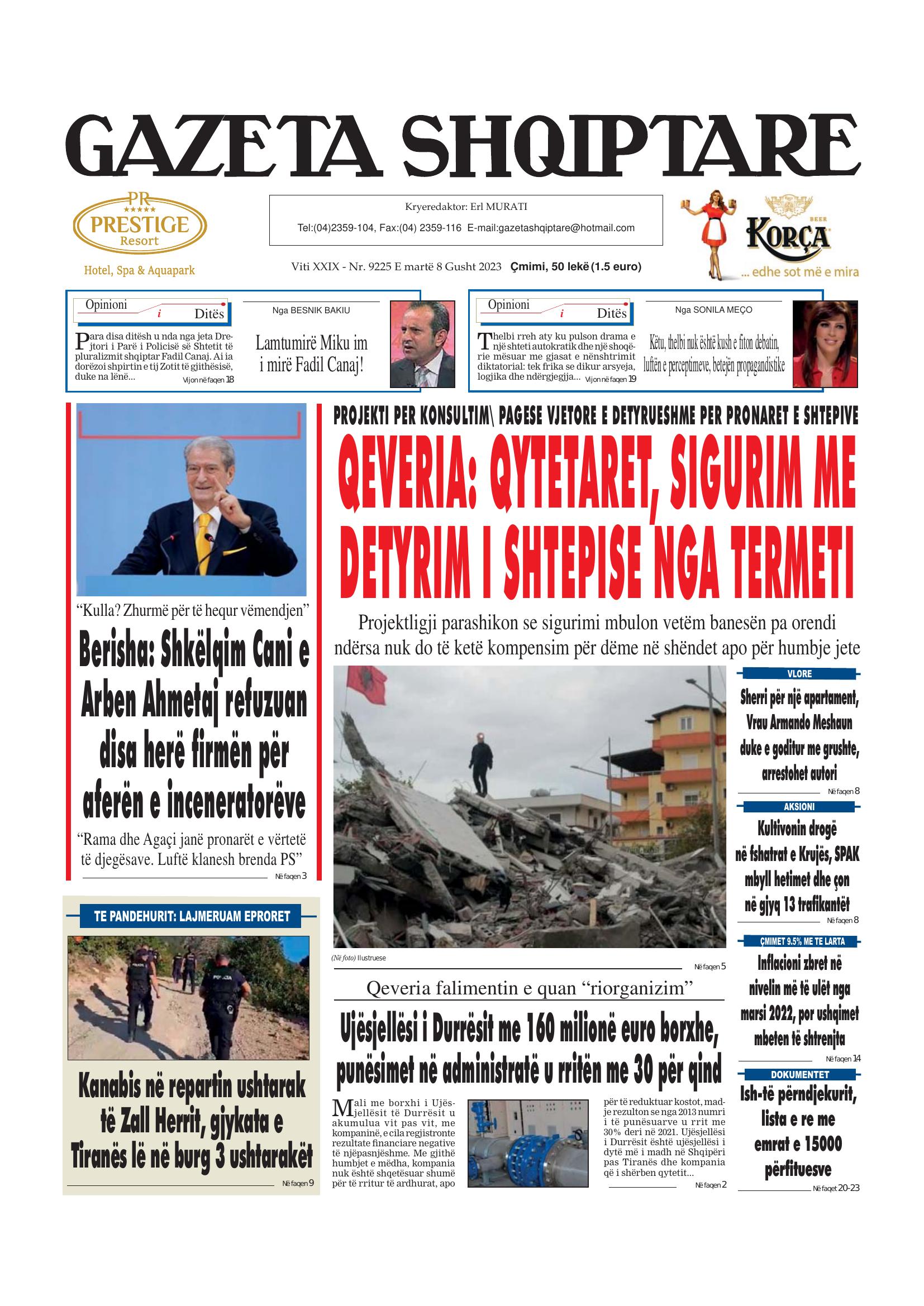 Gazeta Shqiptare 2023-08-08