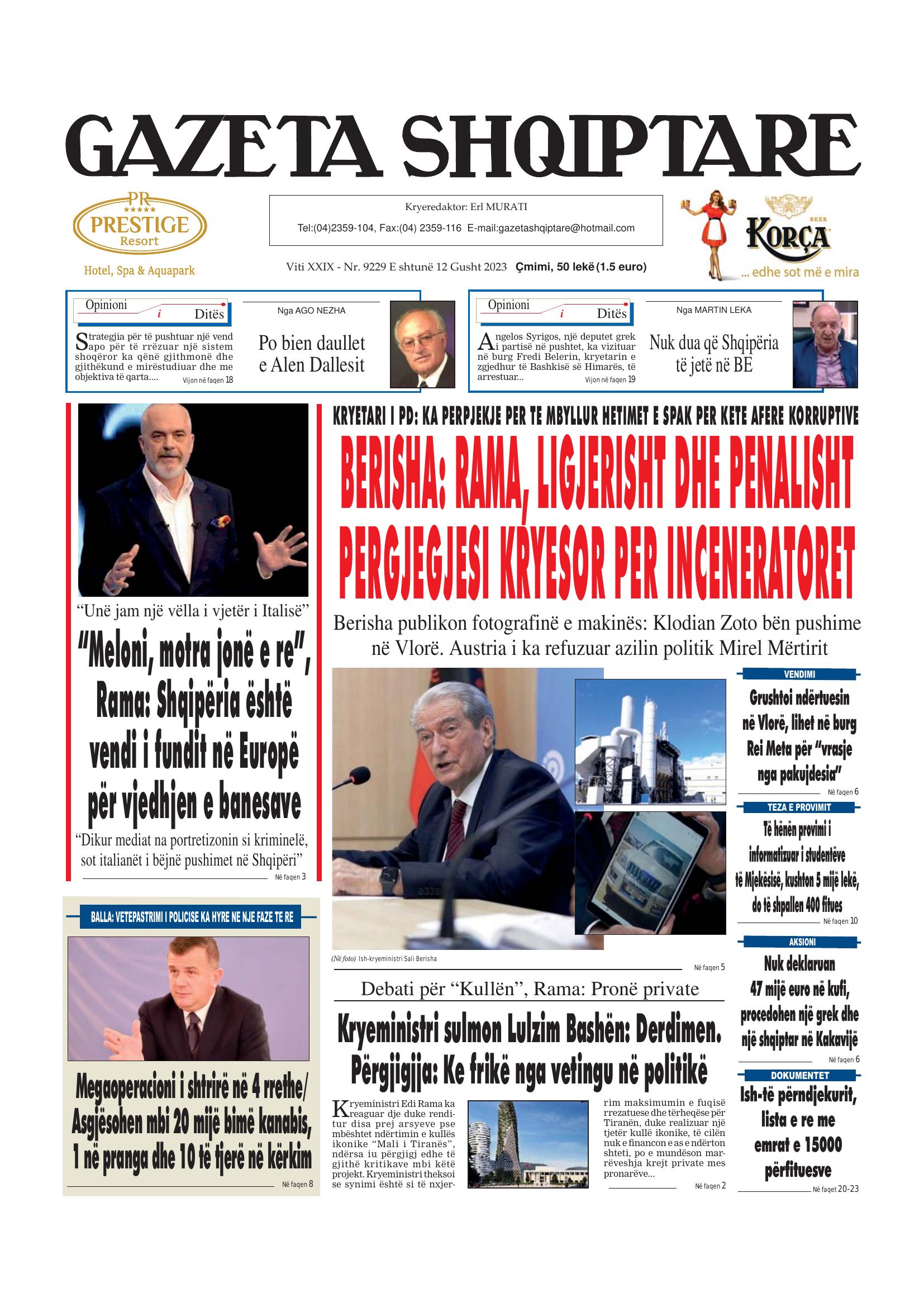 Gazeta Shqiptare 2023-08-12