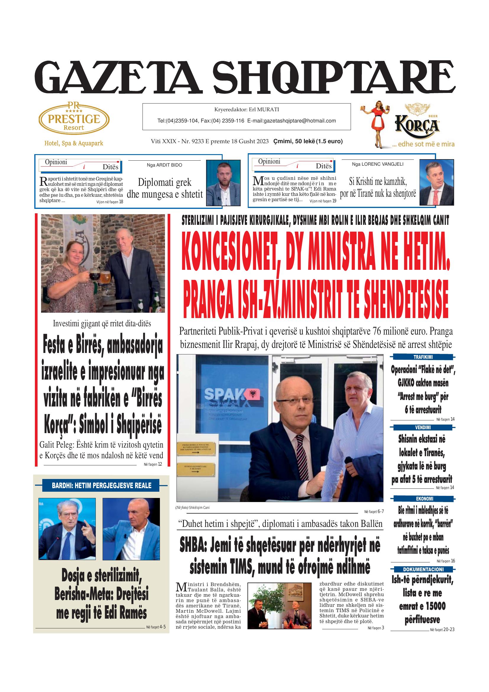 Gazeta Shqiptare 2023-08-18