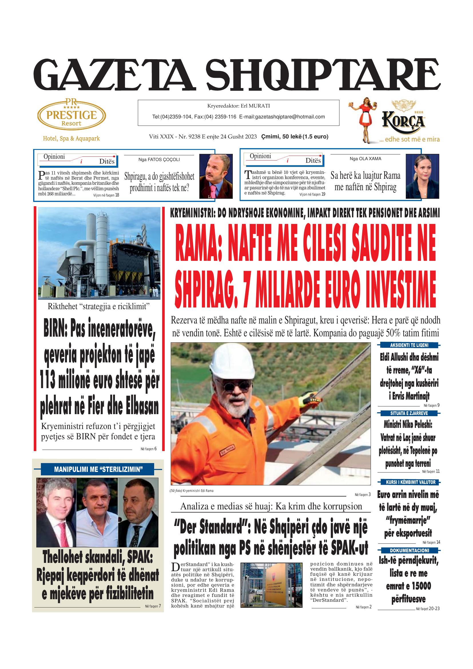Gazeta Shqiptare 2023-08-24