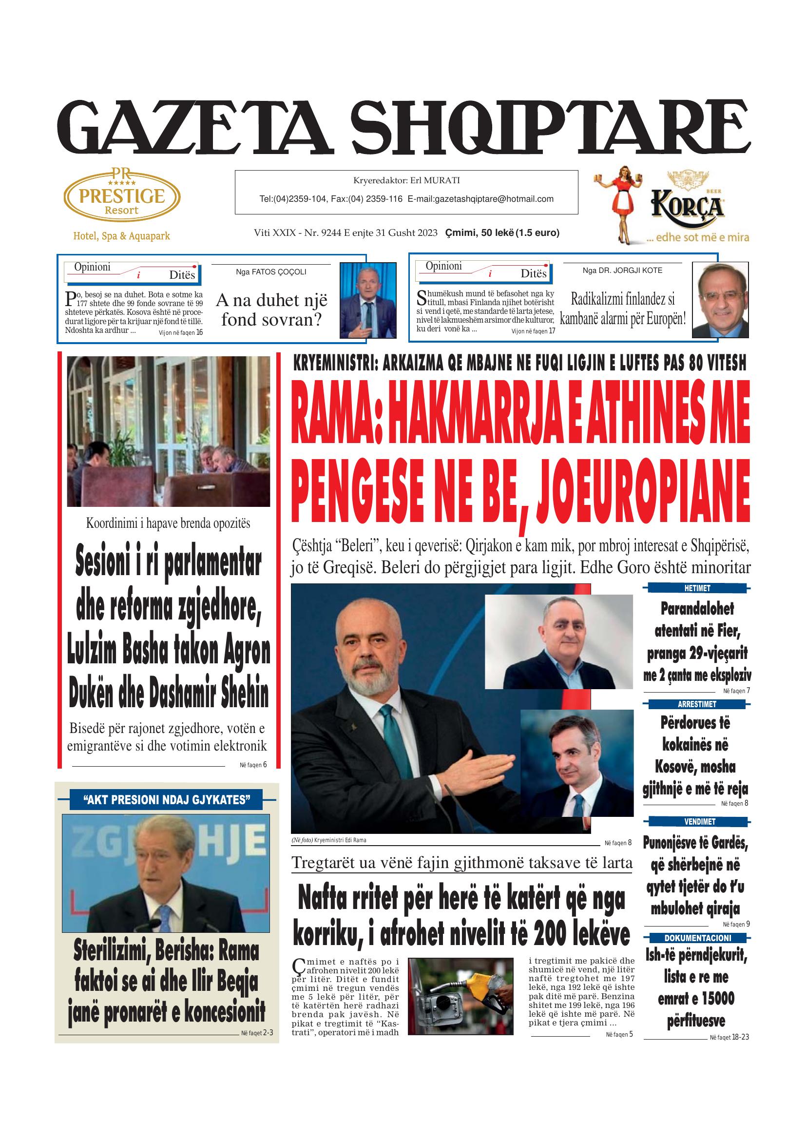Gazeta Shqiptare 2023-08-31