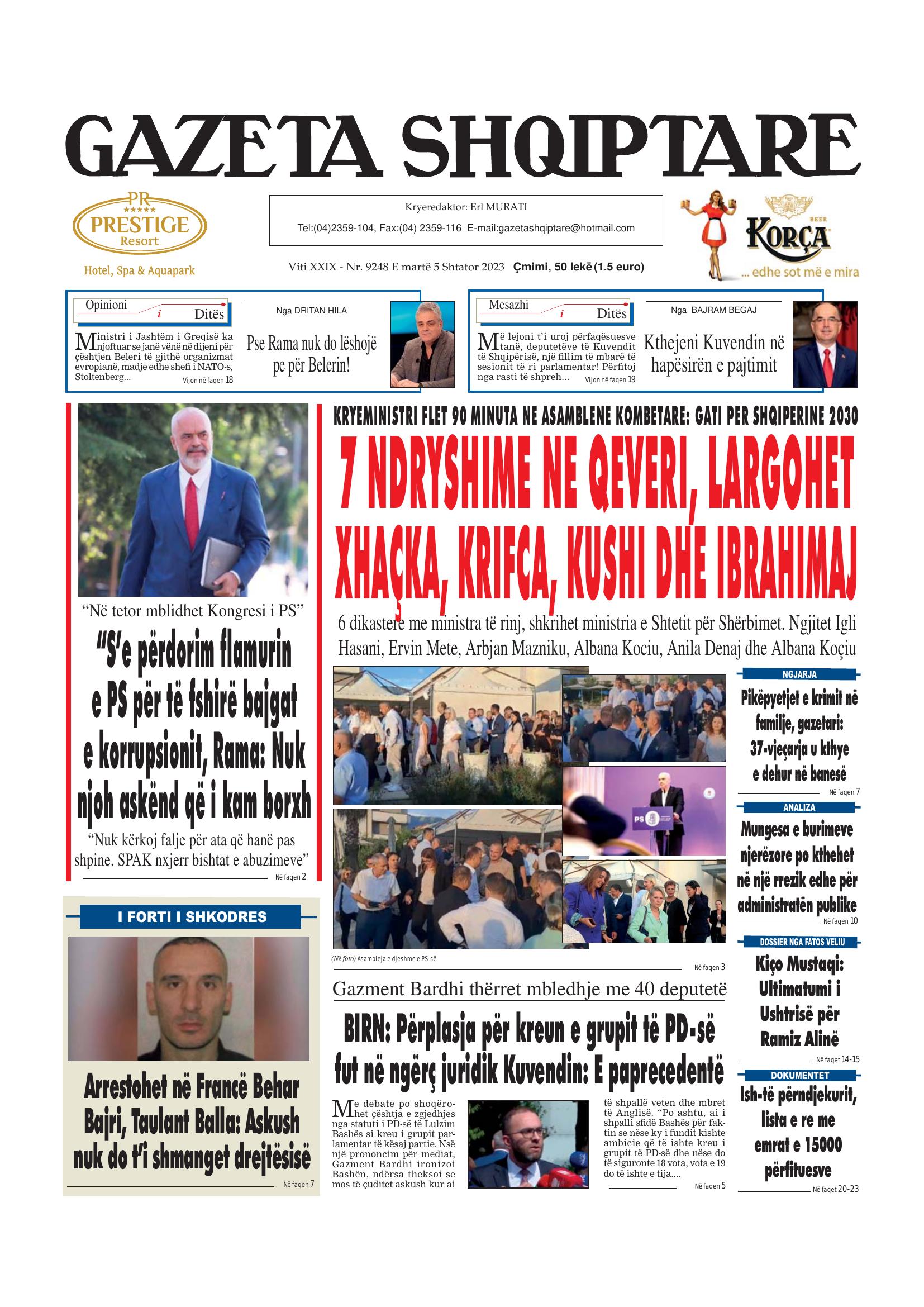 Gazeta Shqiptare 2023-09-05