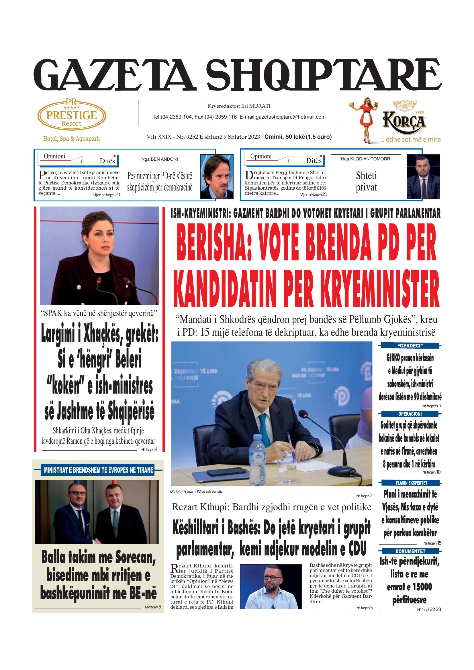 Gazeta Shqiptare 2023-09-09