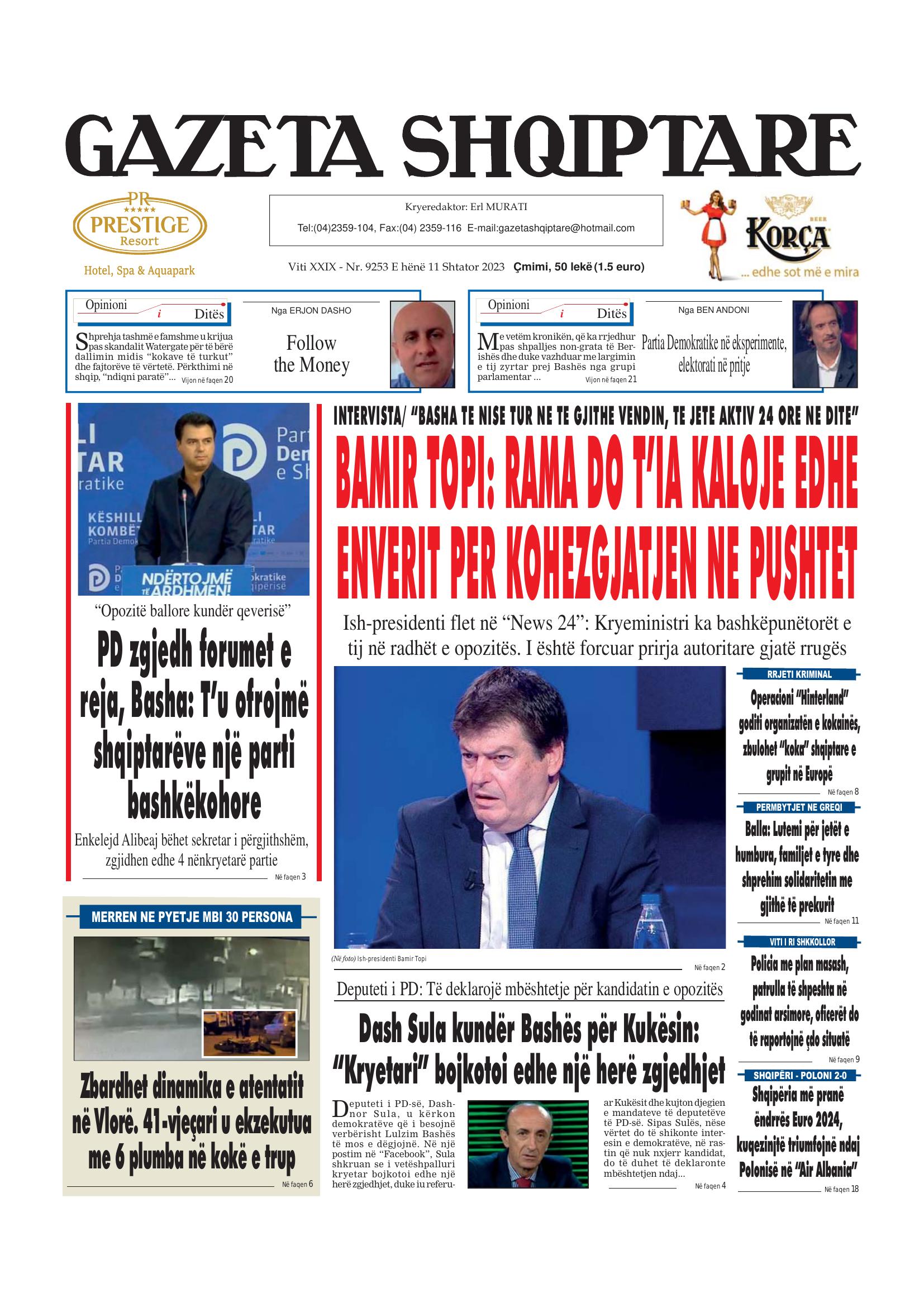 Gazeta Shqiptare 2023-09-11