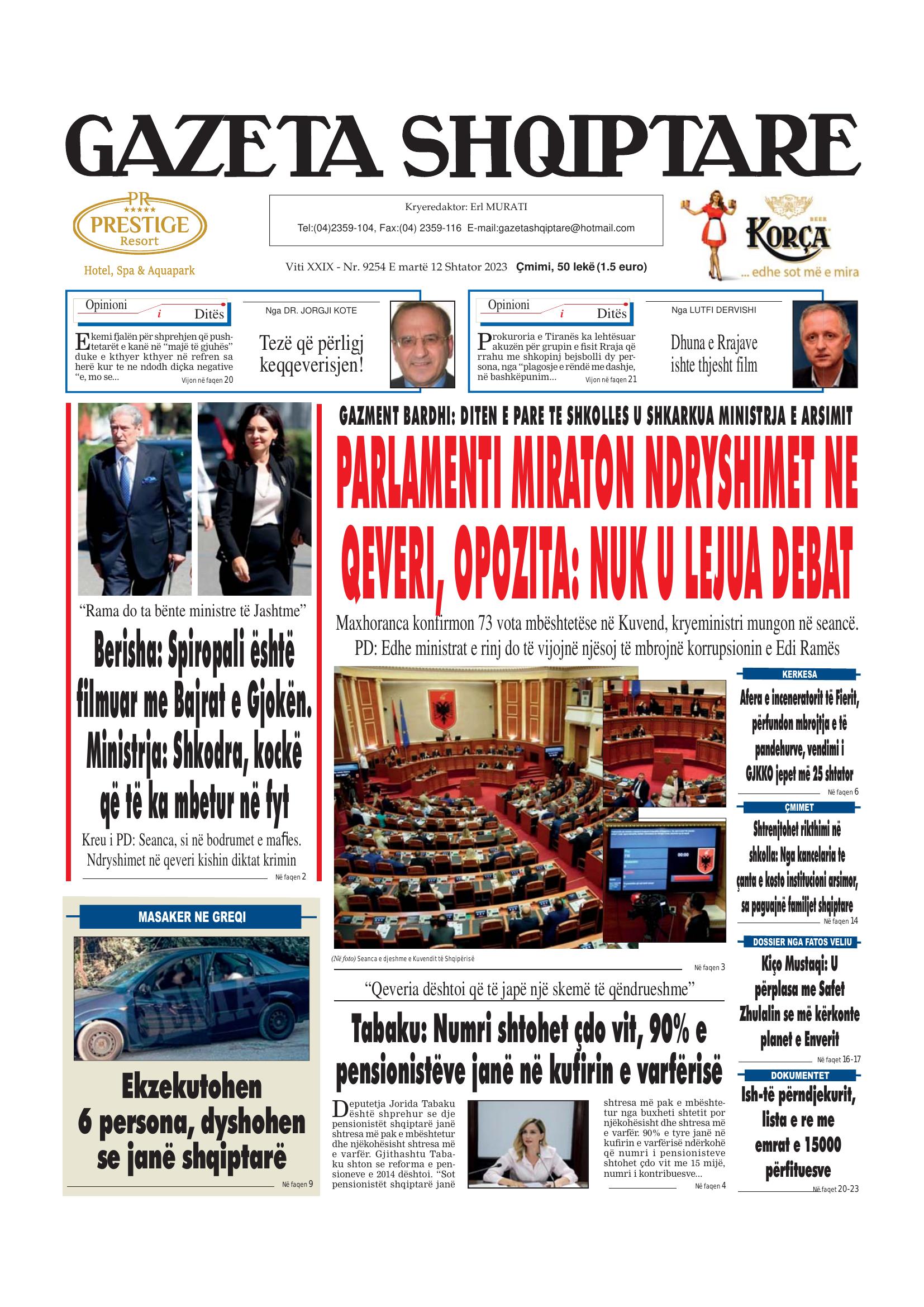 Gazeta Shqiptare 2023-09-12