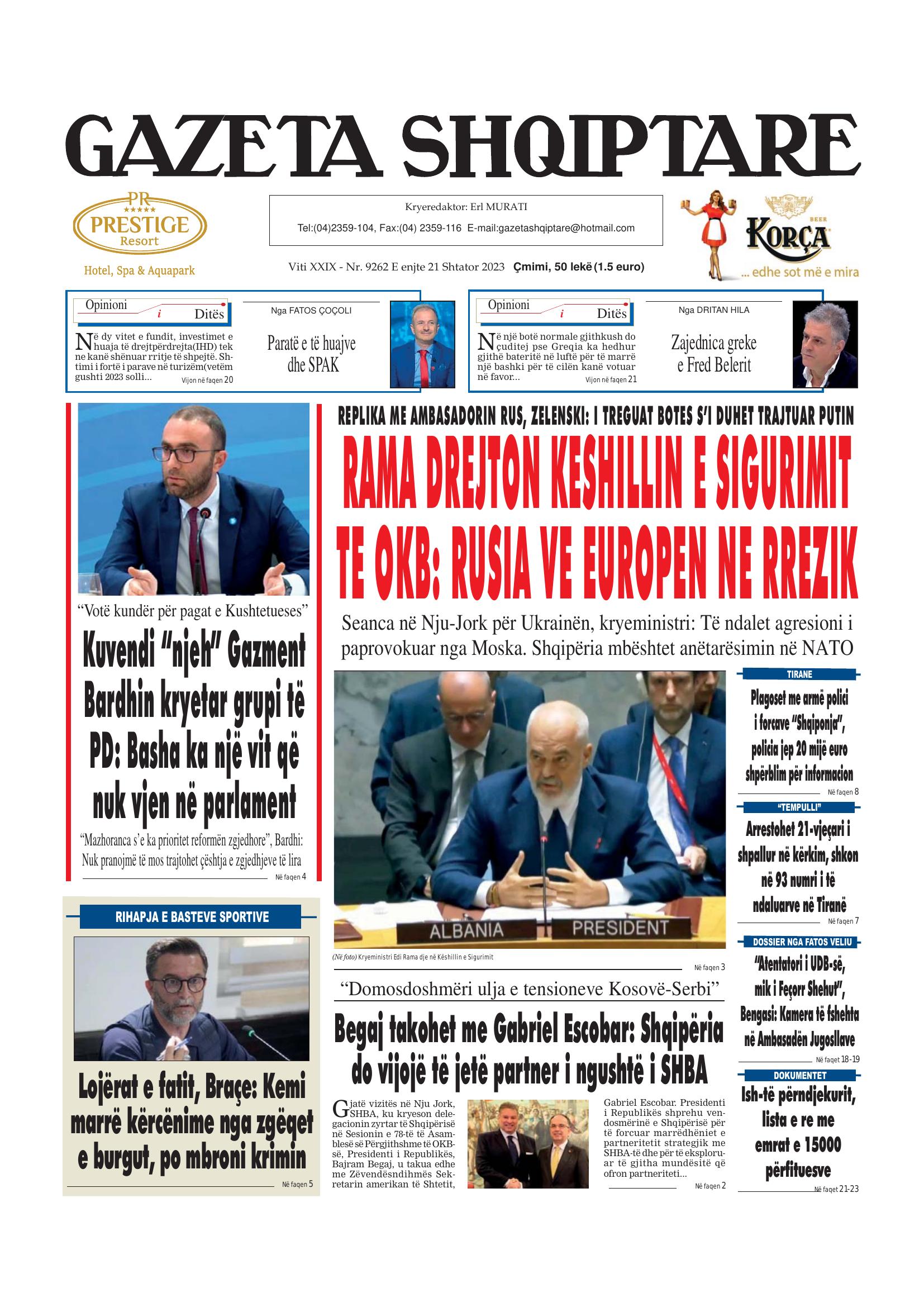 Gazeta Shqiptare 2023-09-21