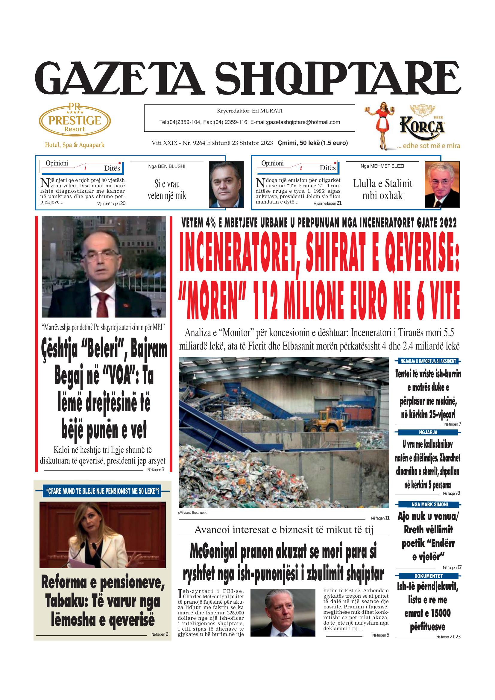 Gazeta Shqiptare 2023-09-23
