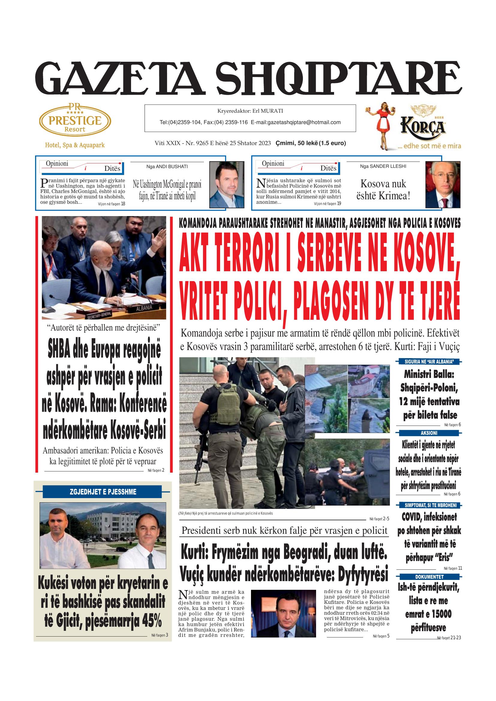 Gazeta Shqiptare 2023-09-25