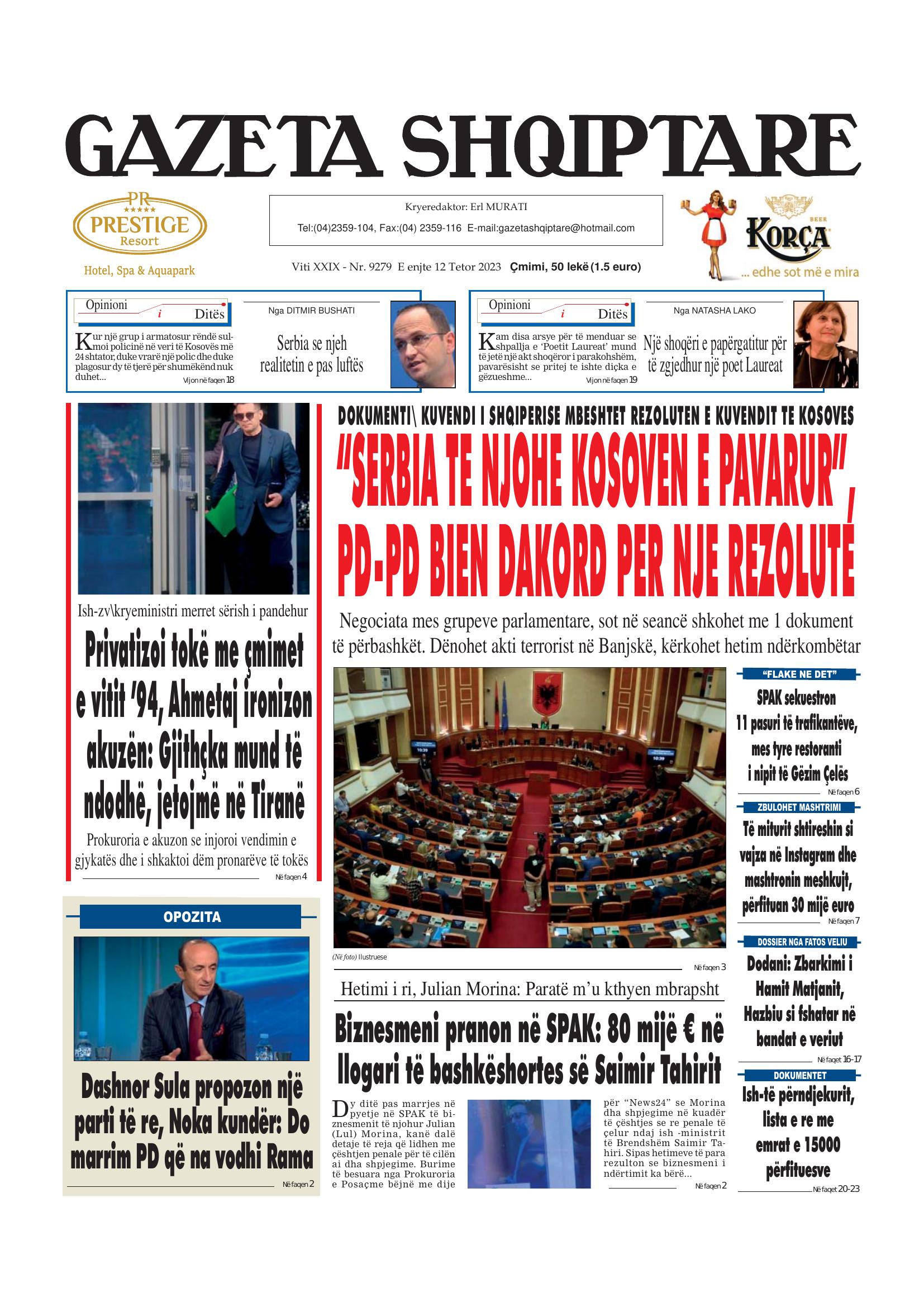 Gazeta Shqiptare 2023-10-12