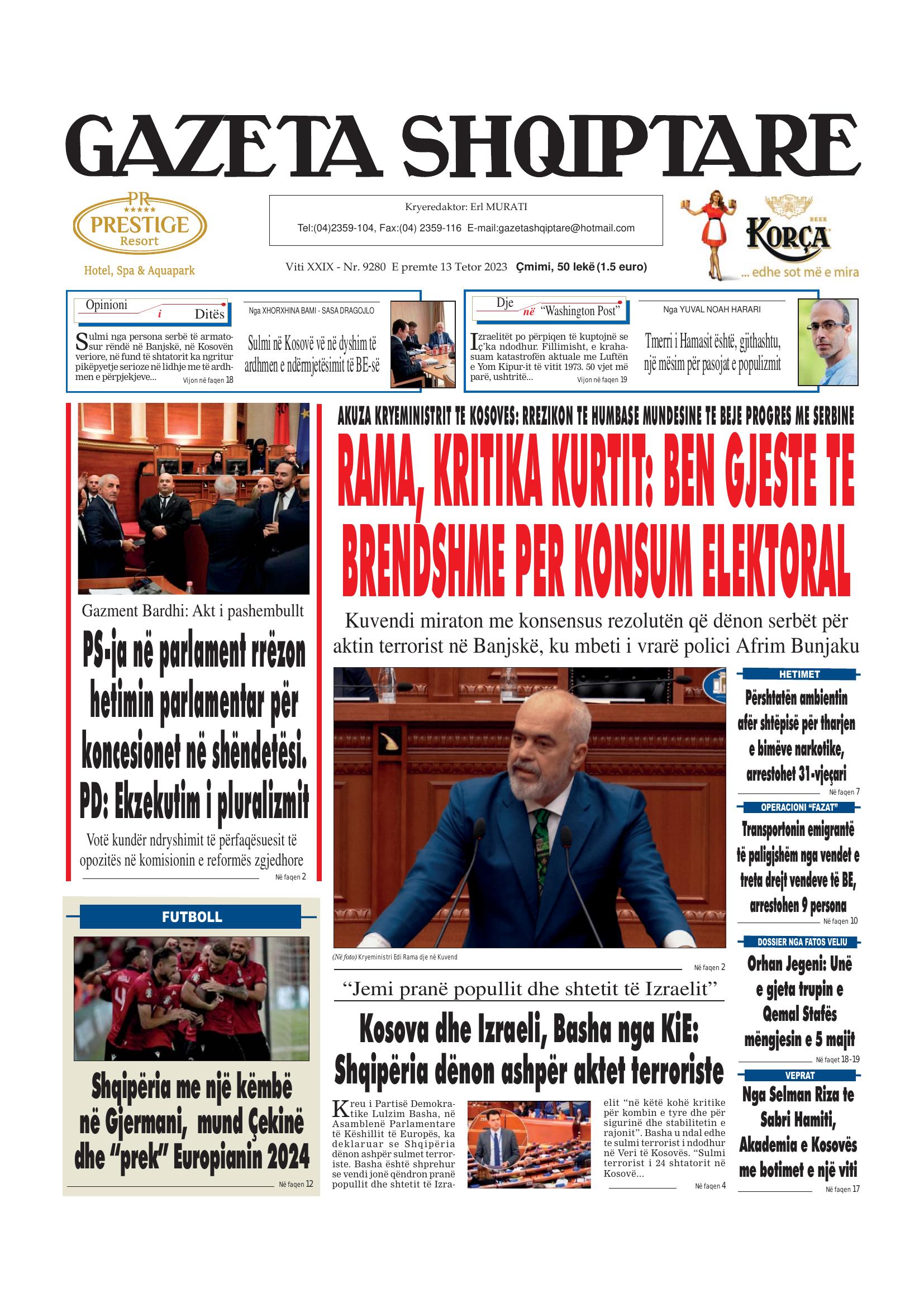 Gazeta Shqiptare 2023-10-13