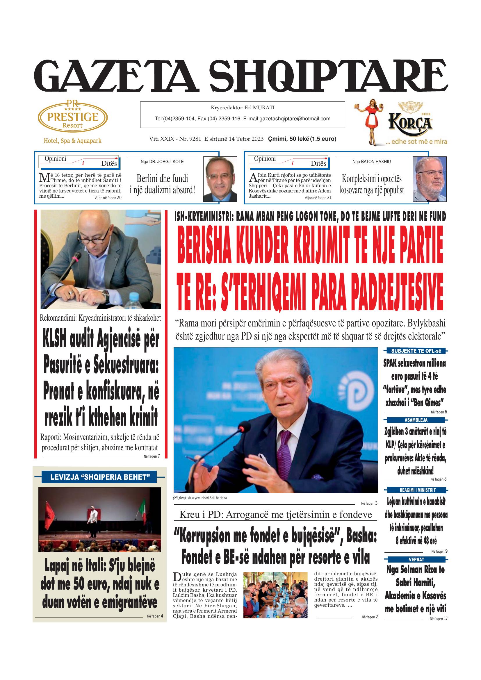 Gazeta Shqiptare 2023-10-14