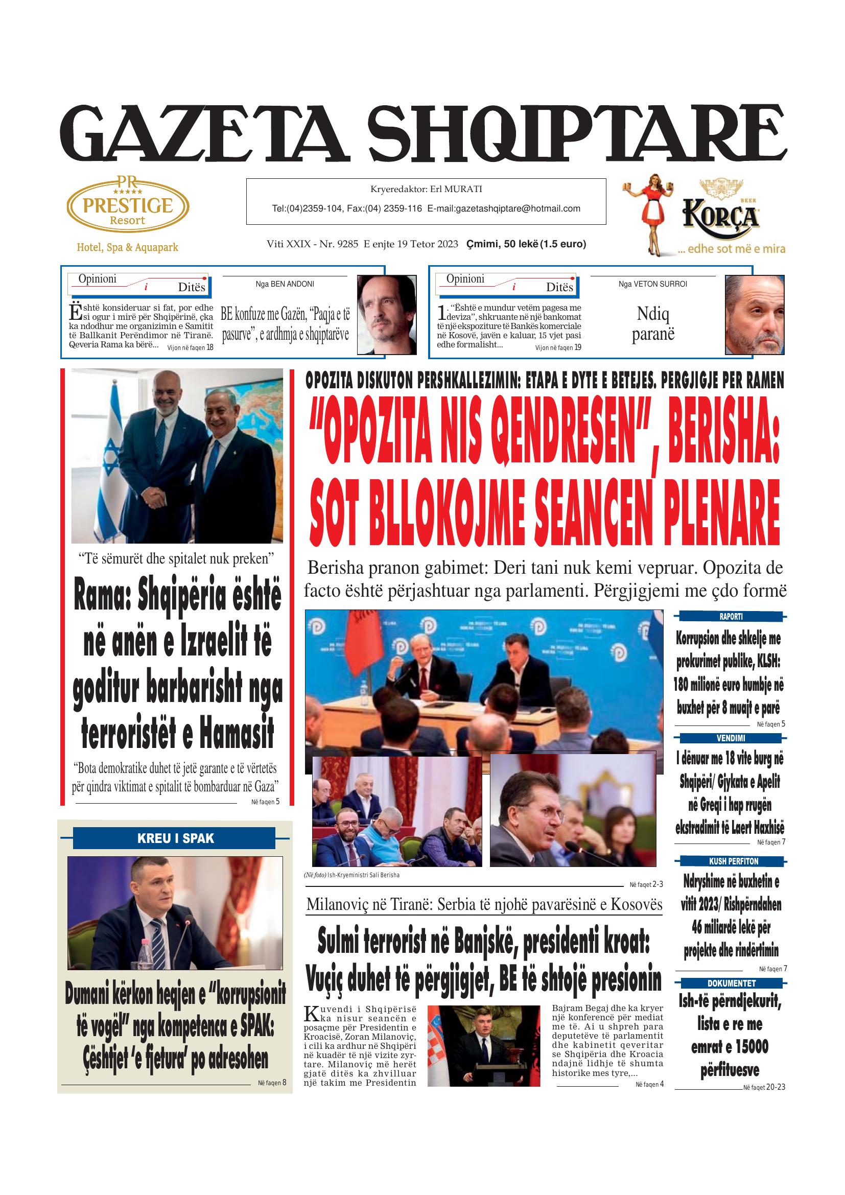 Gazeta Shqiptare 2023-10-19