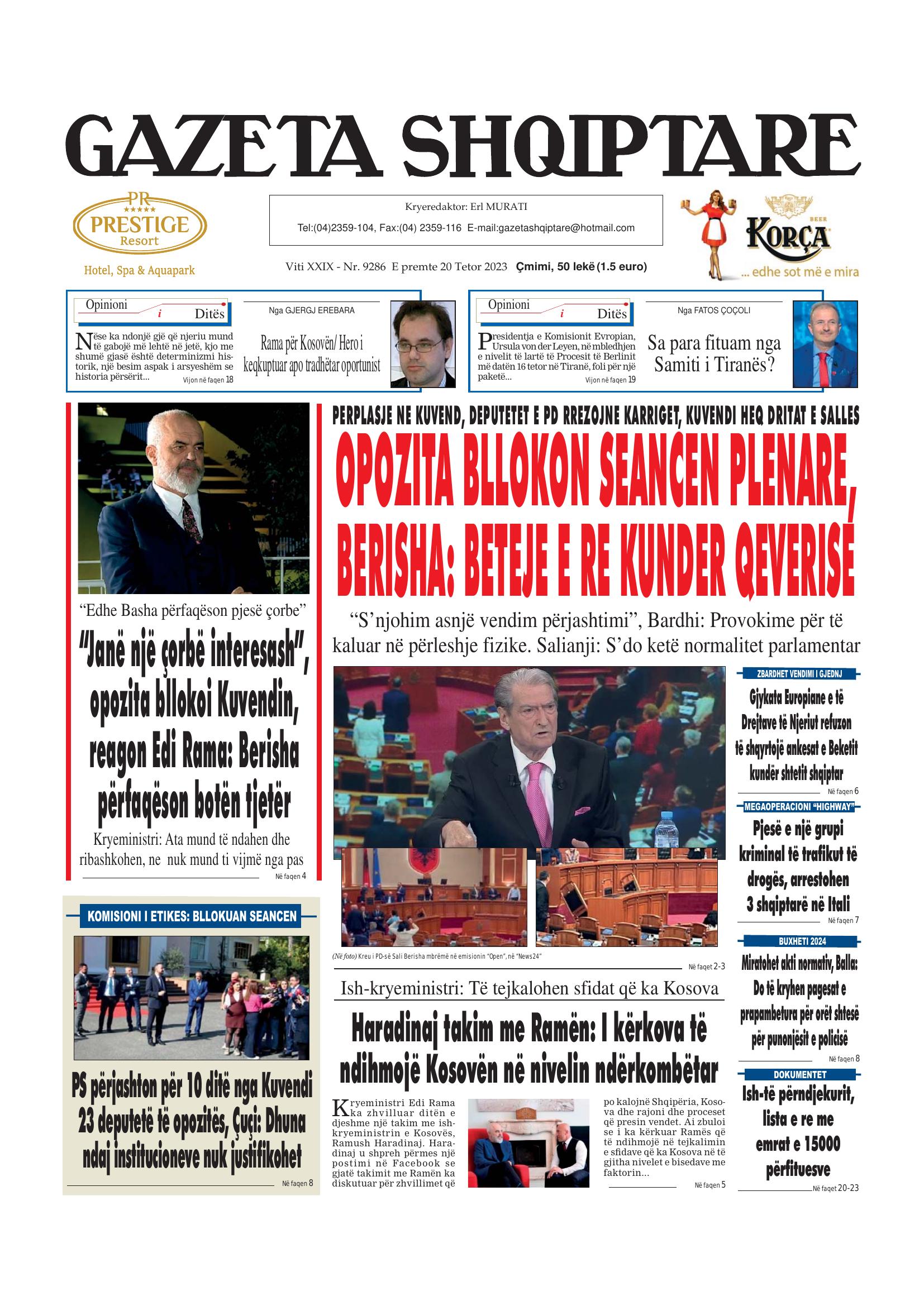 Gazeta Shqiptare 2023-10-20