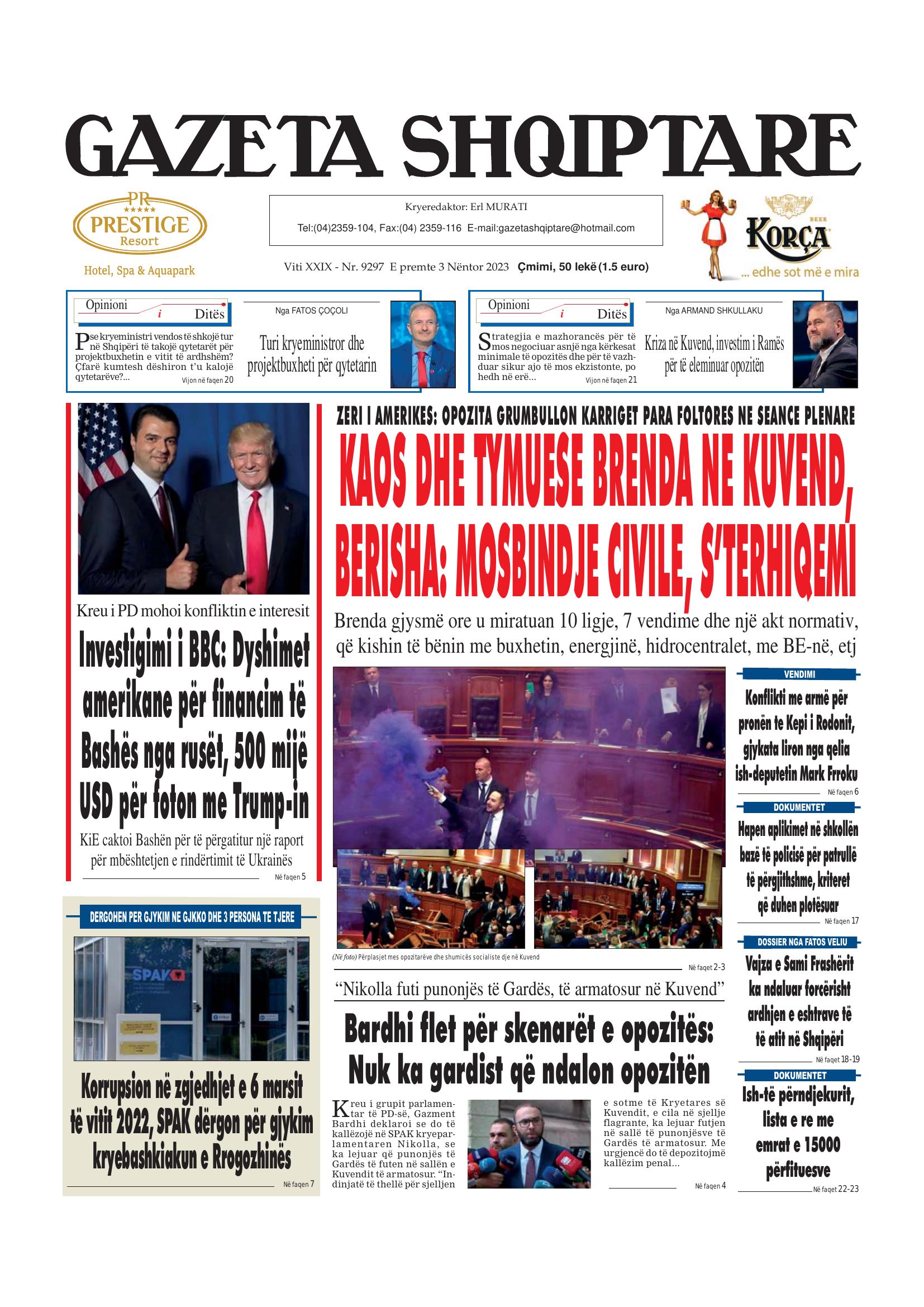 Gazeta Shqiptare 2023-11-03