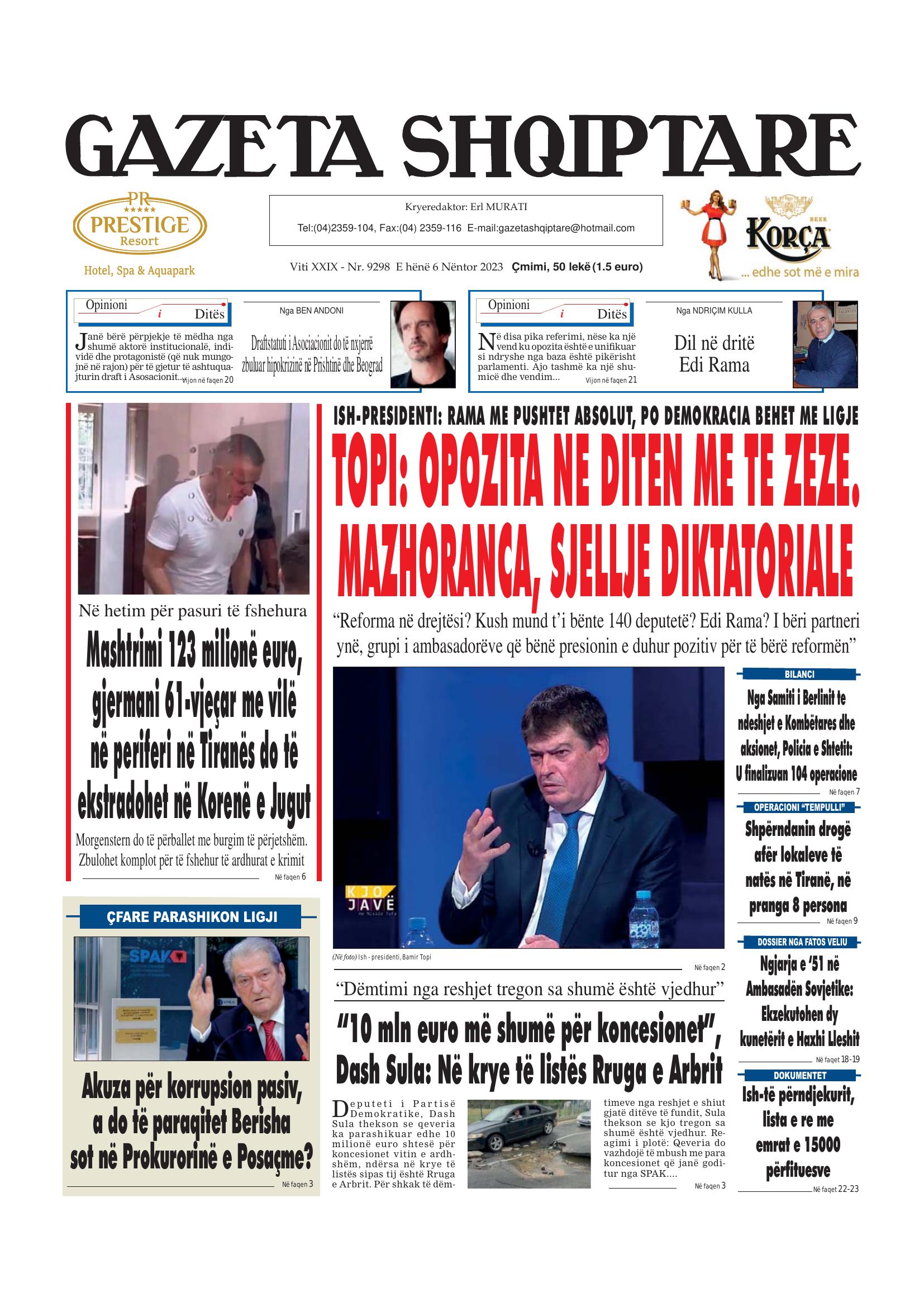 Gazeta Shqiptare 2023-11-06