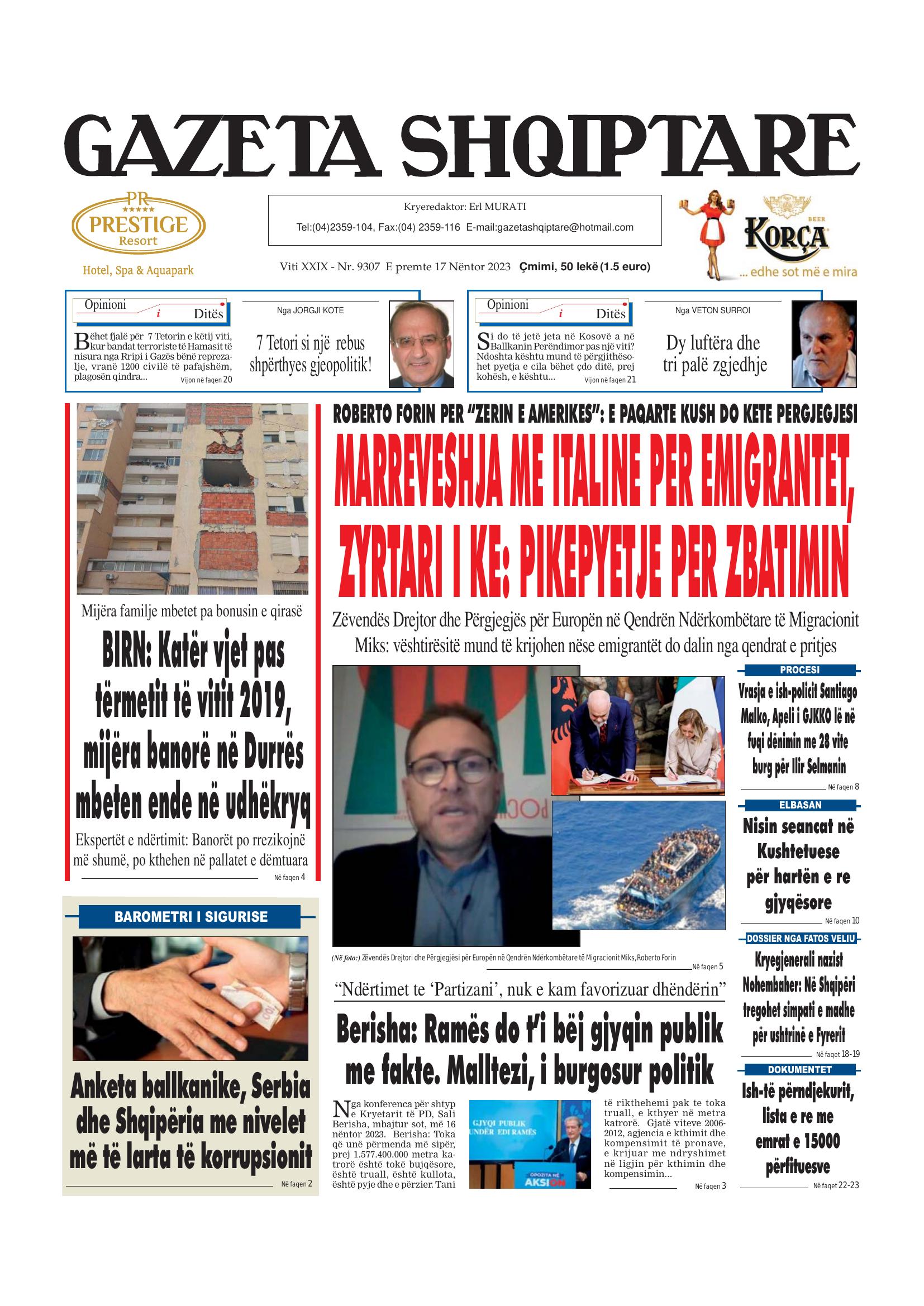 Gazeta Shqiptare 2023-11-17