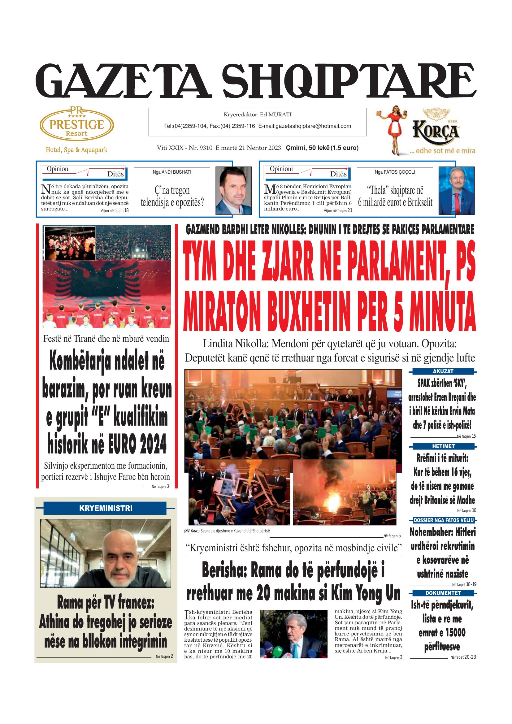 Gazeta Shqiptare 2023-11-21