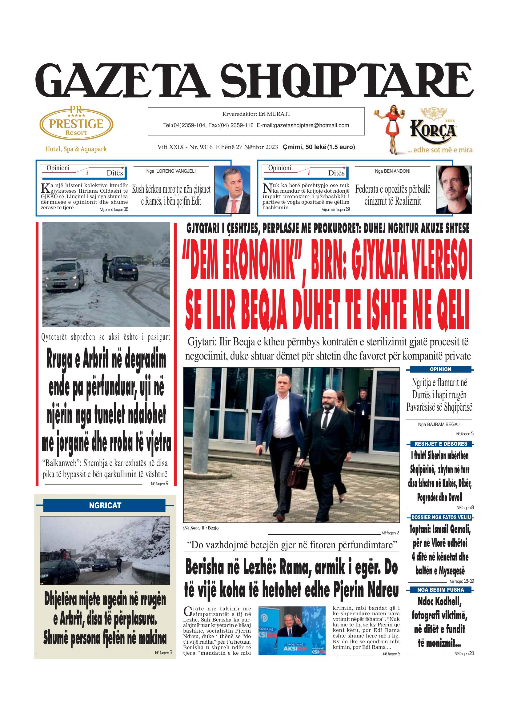 Gazeta Shqiptare 2023-11-27