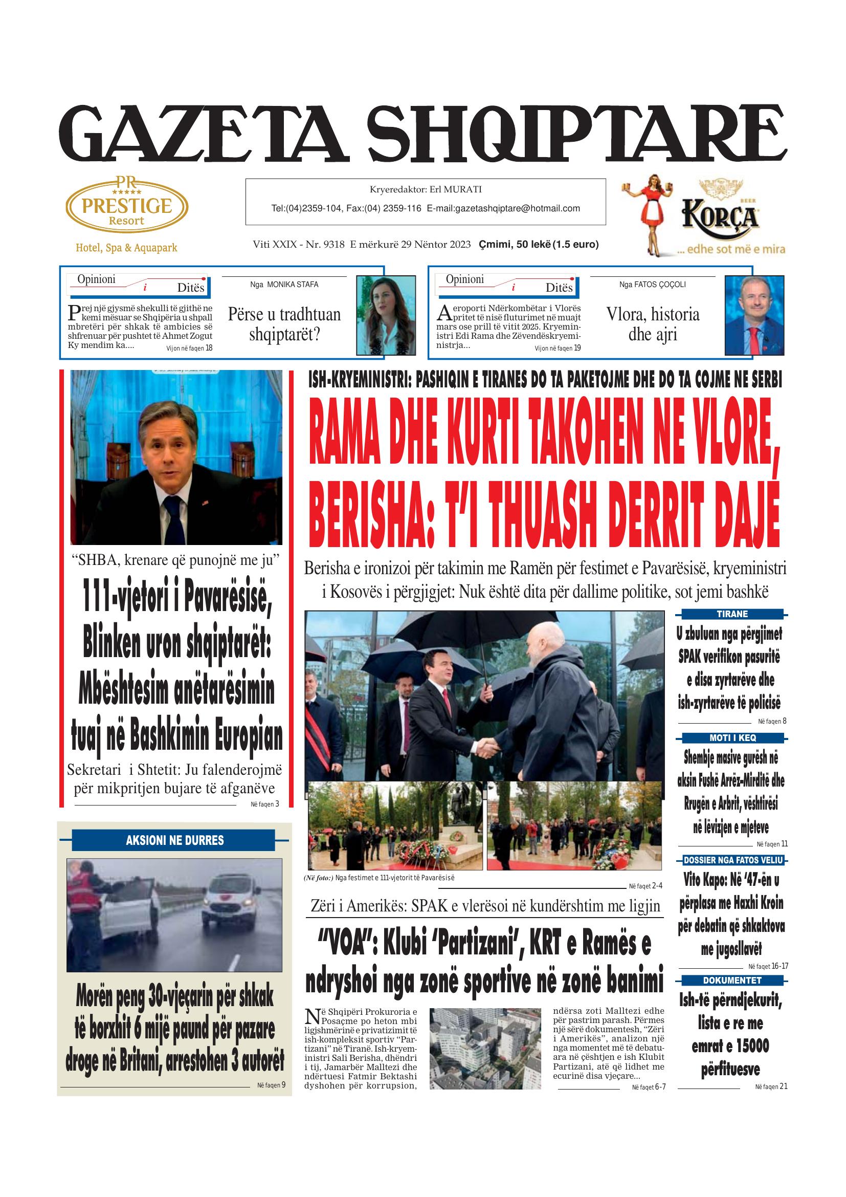 Gazeta Shqiptare 2023-11-29