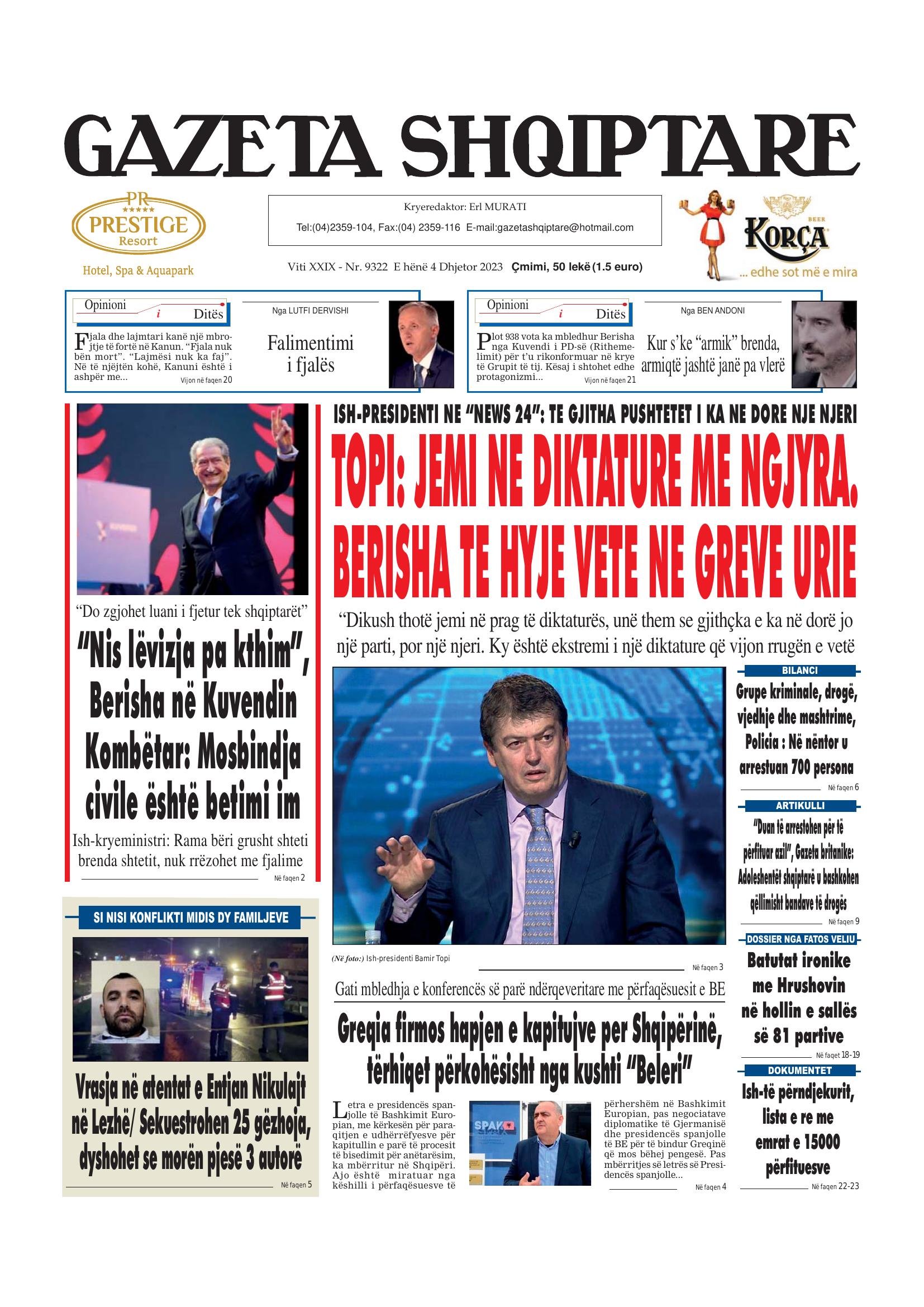 Gazeta Shqiptare 2023-12-04