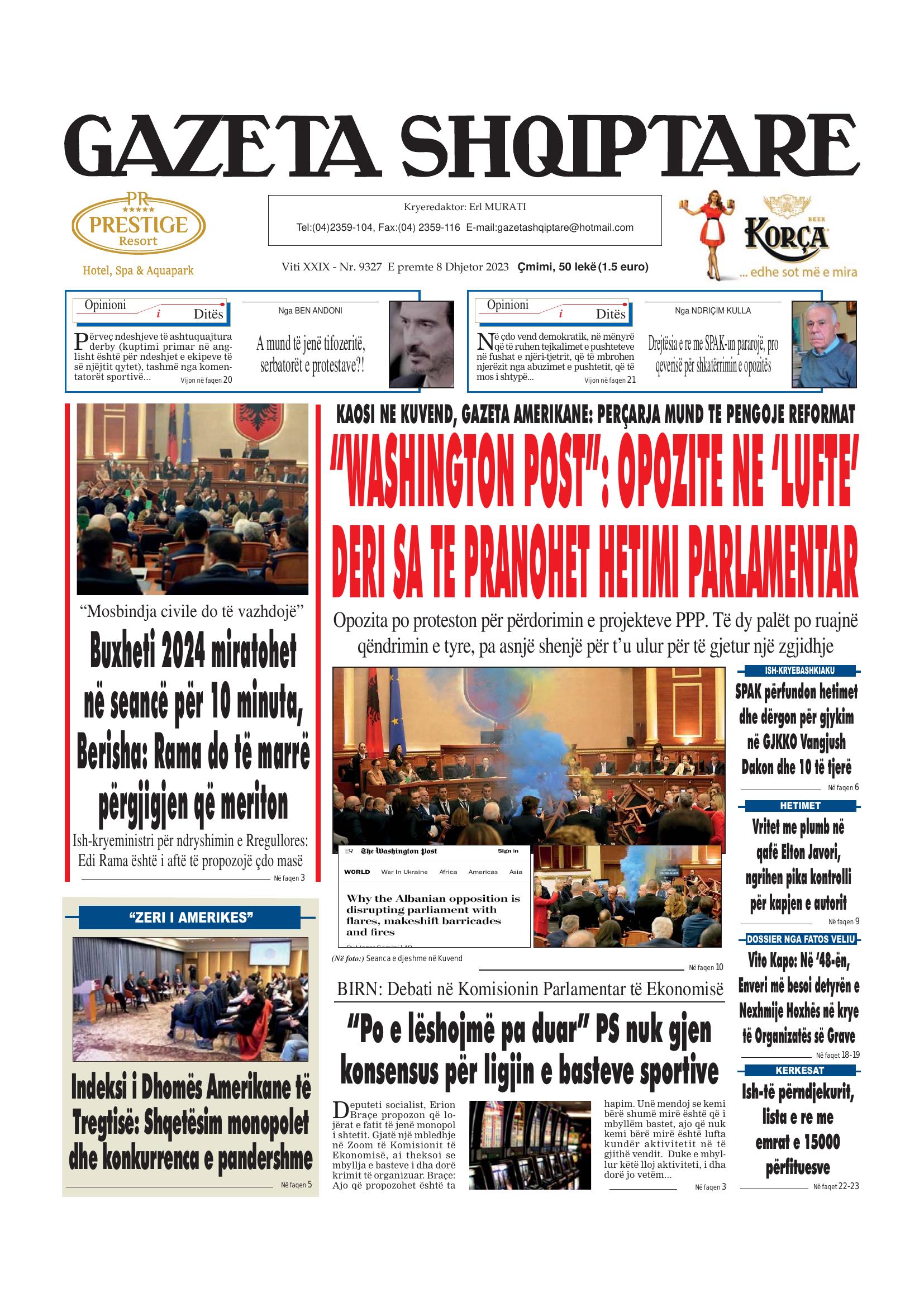 Gazeta Shqiptare 2023-12-08