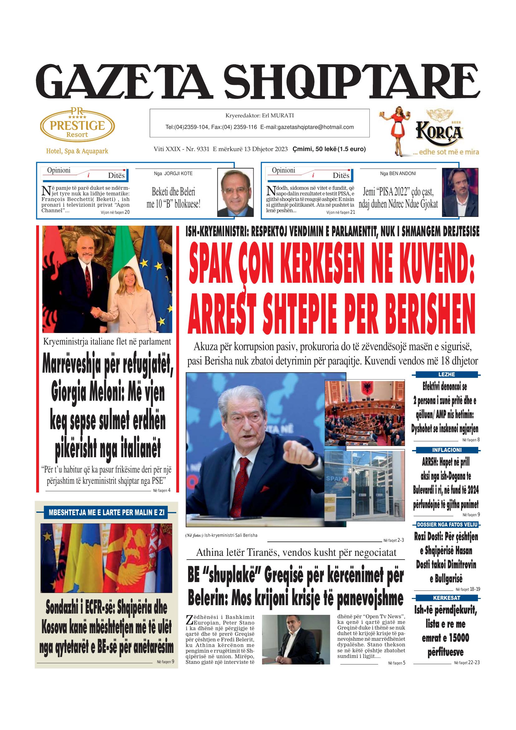 Gazeta Shqiptare 2023-12-13