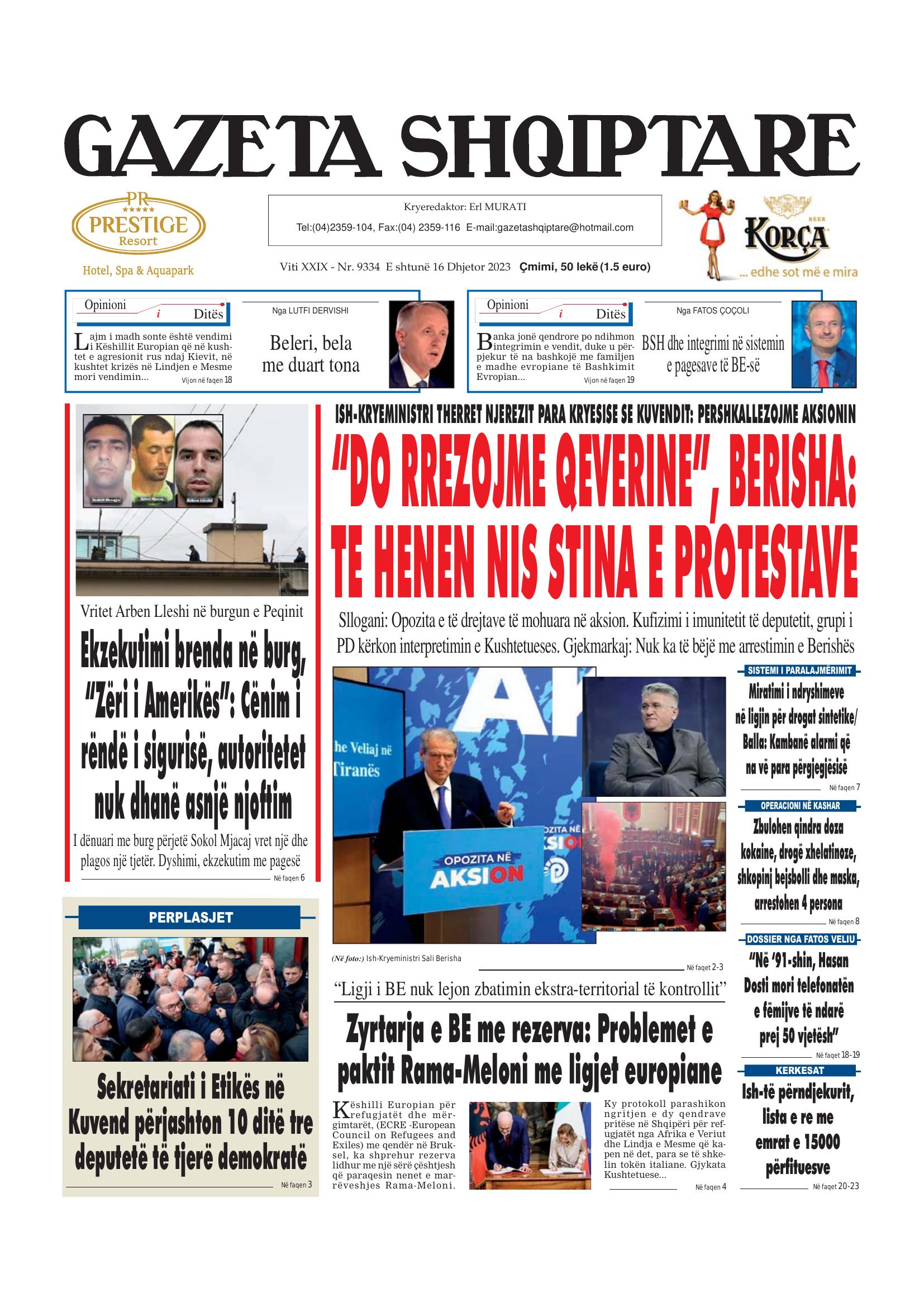 Gazeta Shqiptare 2023-12-16
