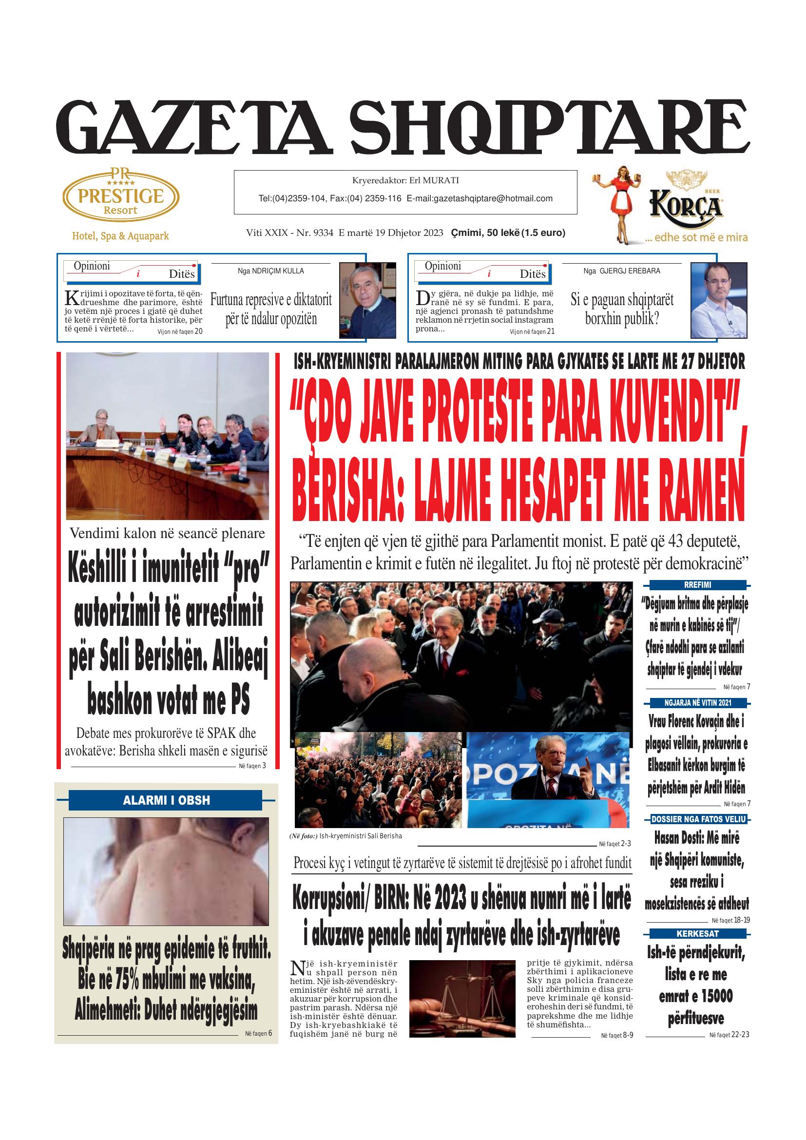 Gazeta Shqiptare 2023-12-19