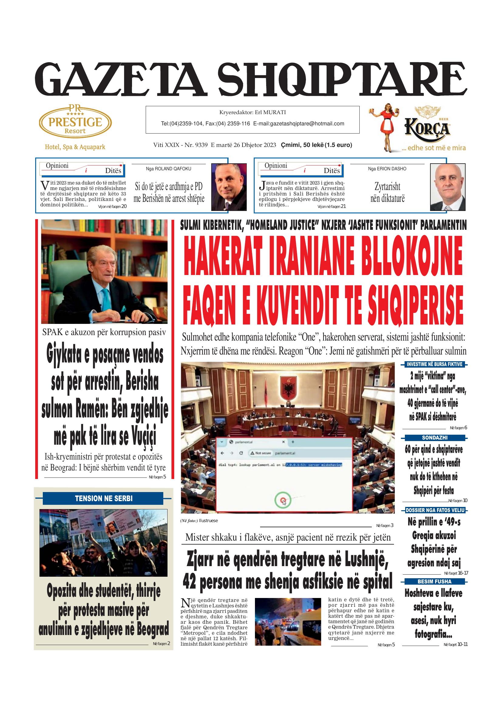 Gazeta Shqiptare 2023-12-26