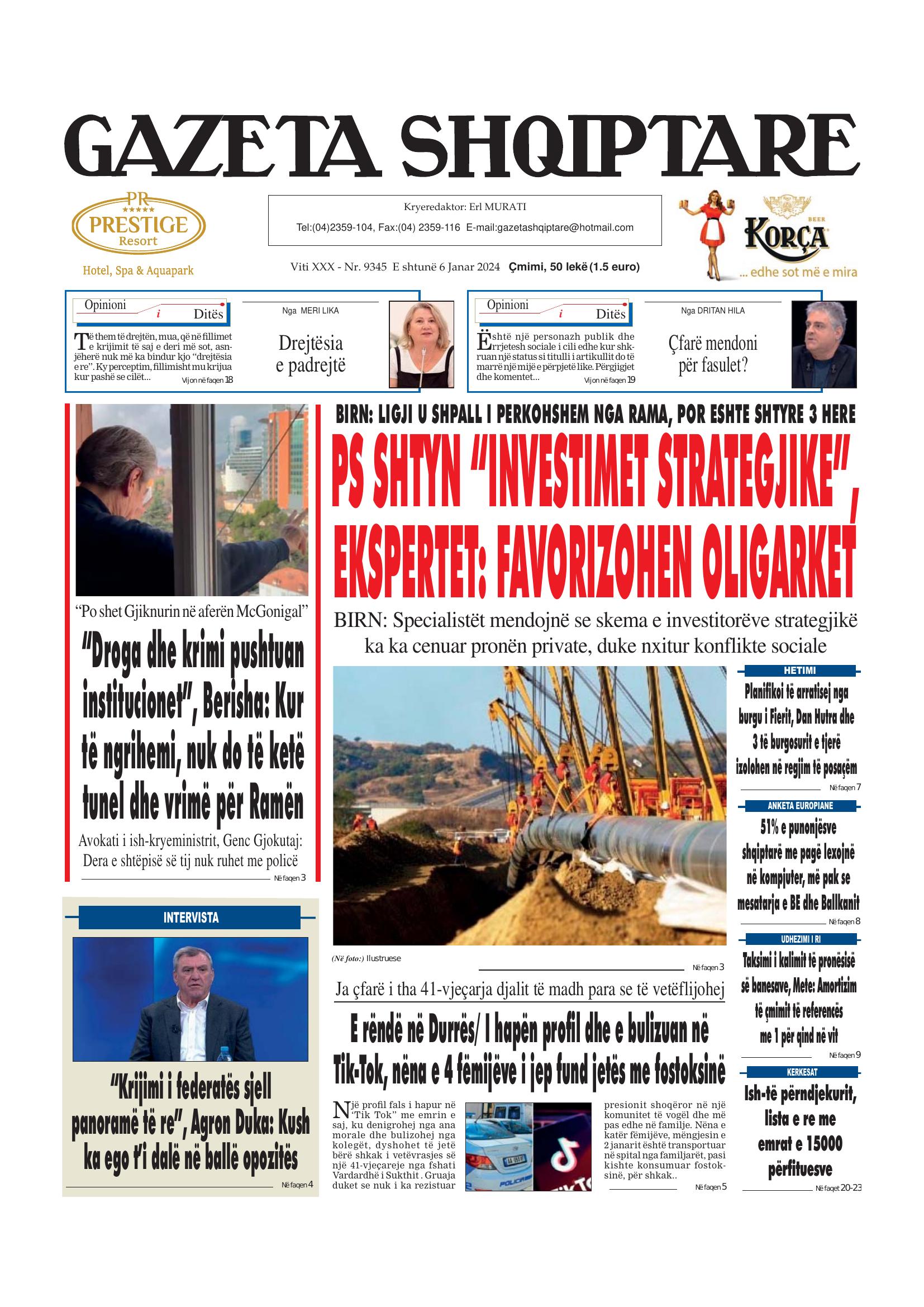 Gazeta Shqiptare 2024-01-06