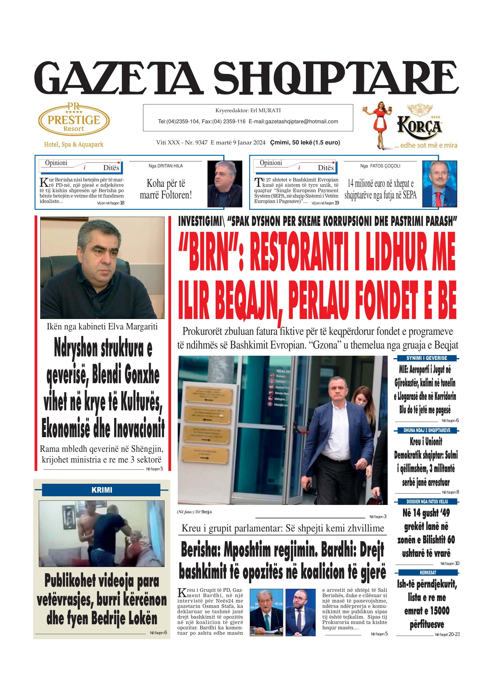 Gazeta Shqiptare 2024-01-09