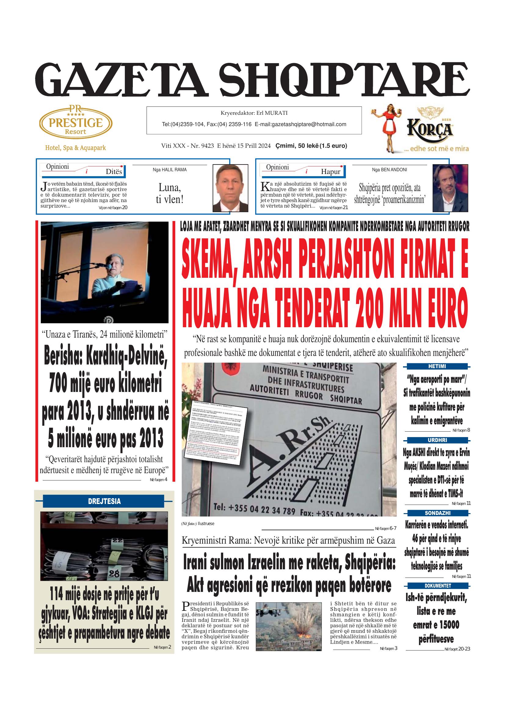 Gazeta Shqiptare 2024-04-15
