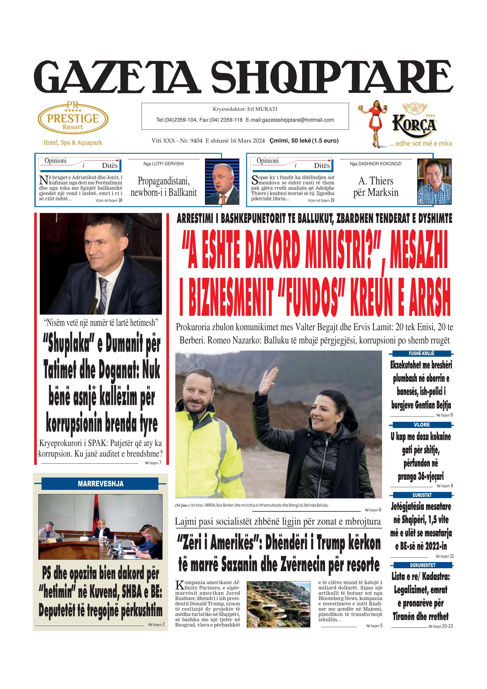 Gazeta Shqiptare 2024-03-16