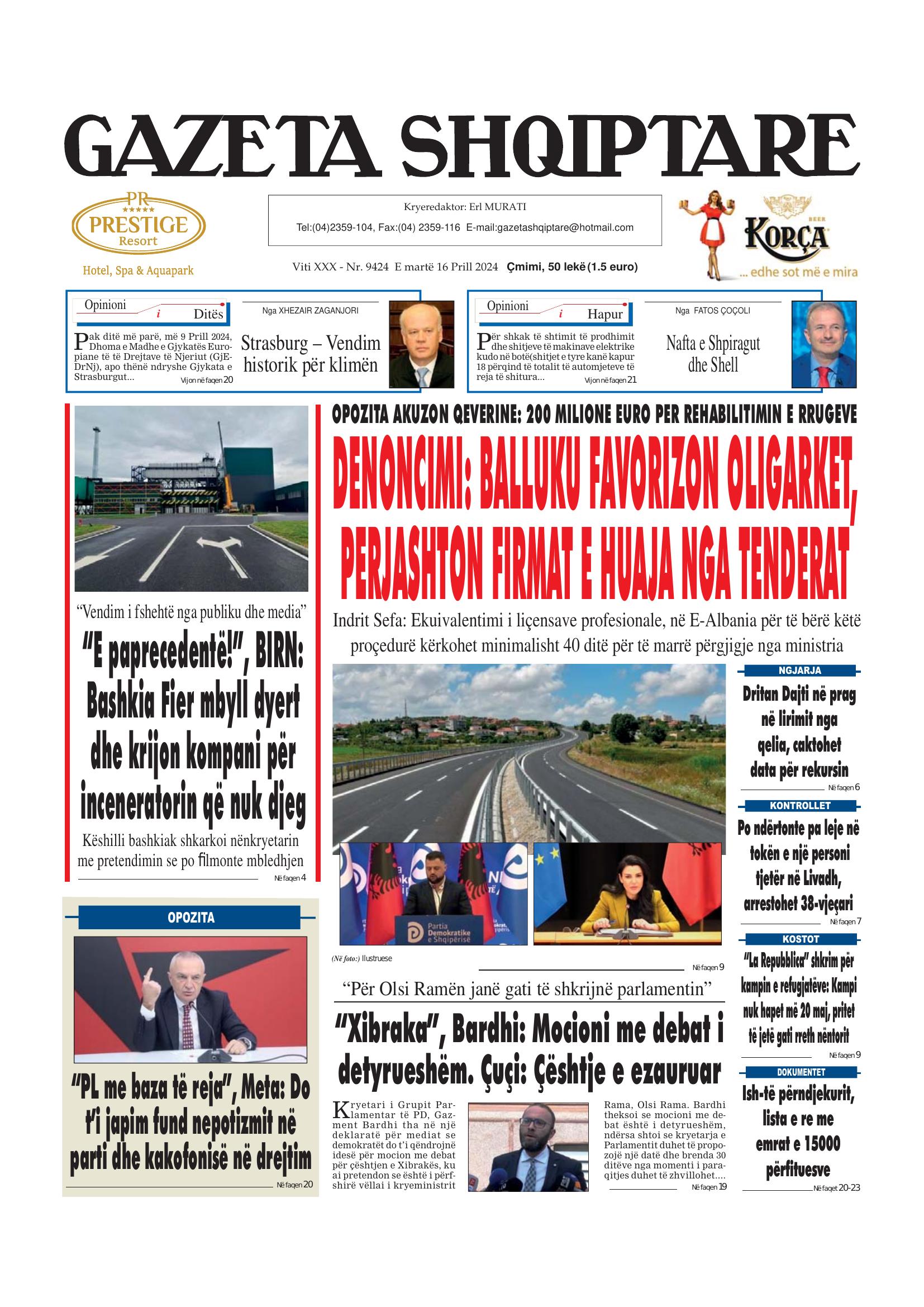 Gazeta Shqiptare 2024-04-16