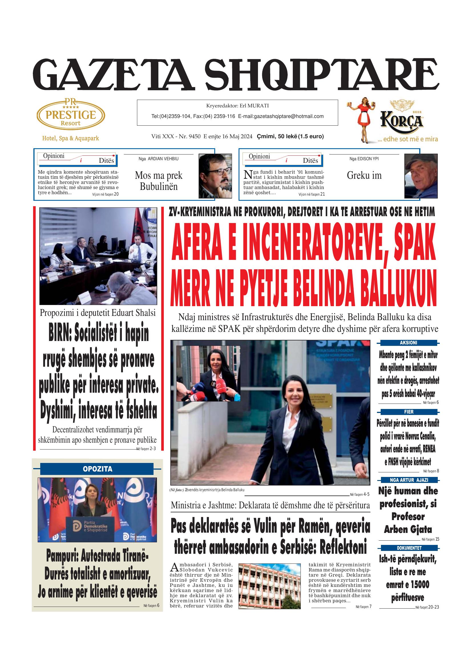 Gazeta Shqiptare 2024-05-16