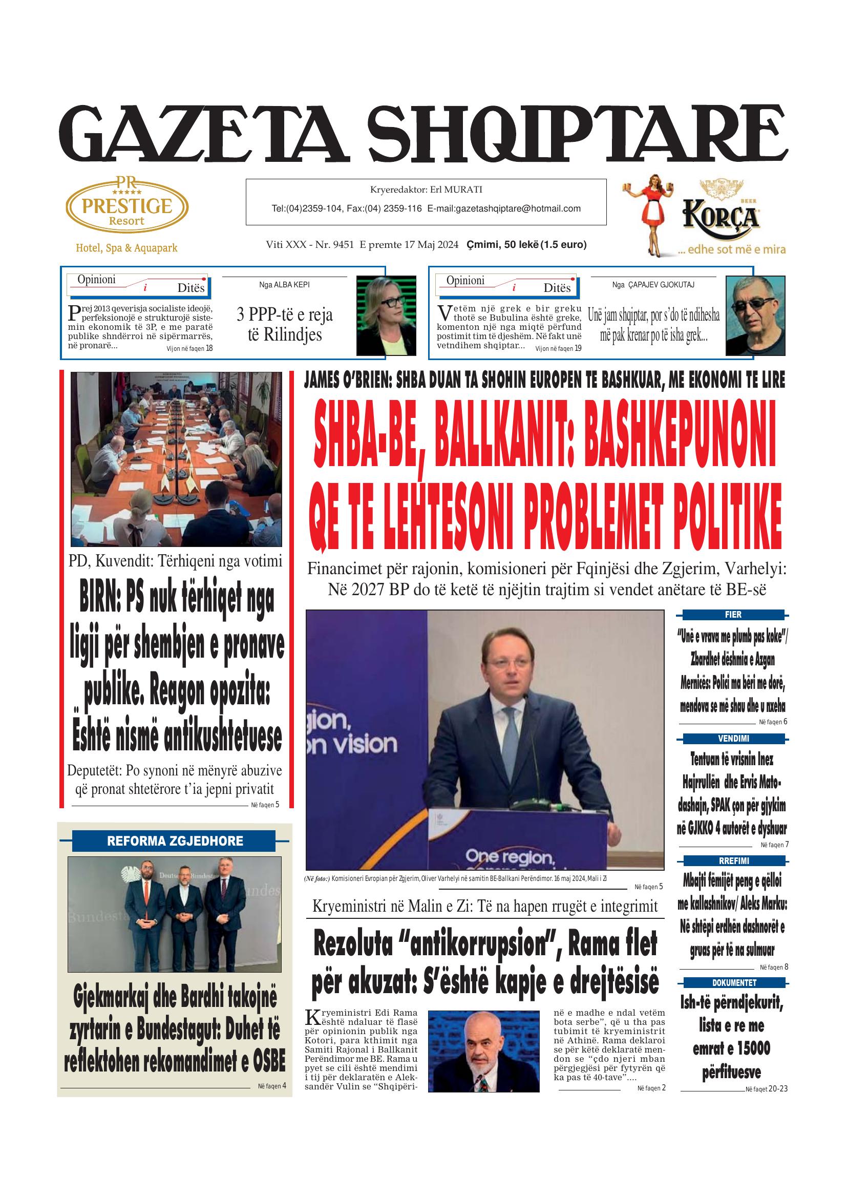 Gazeta Shqiptare 2024-05-17