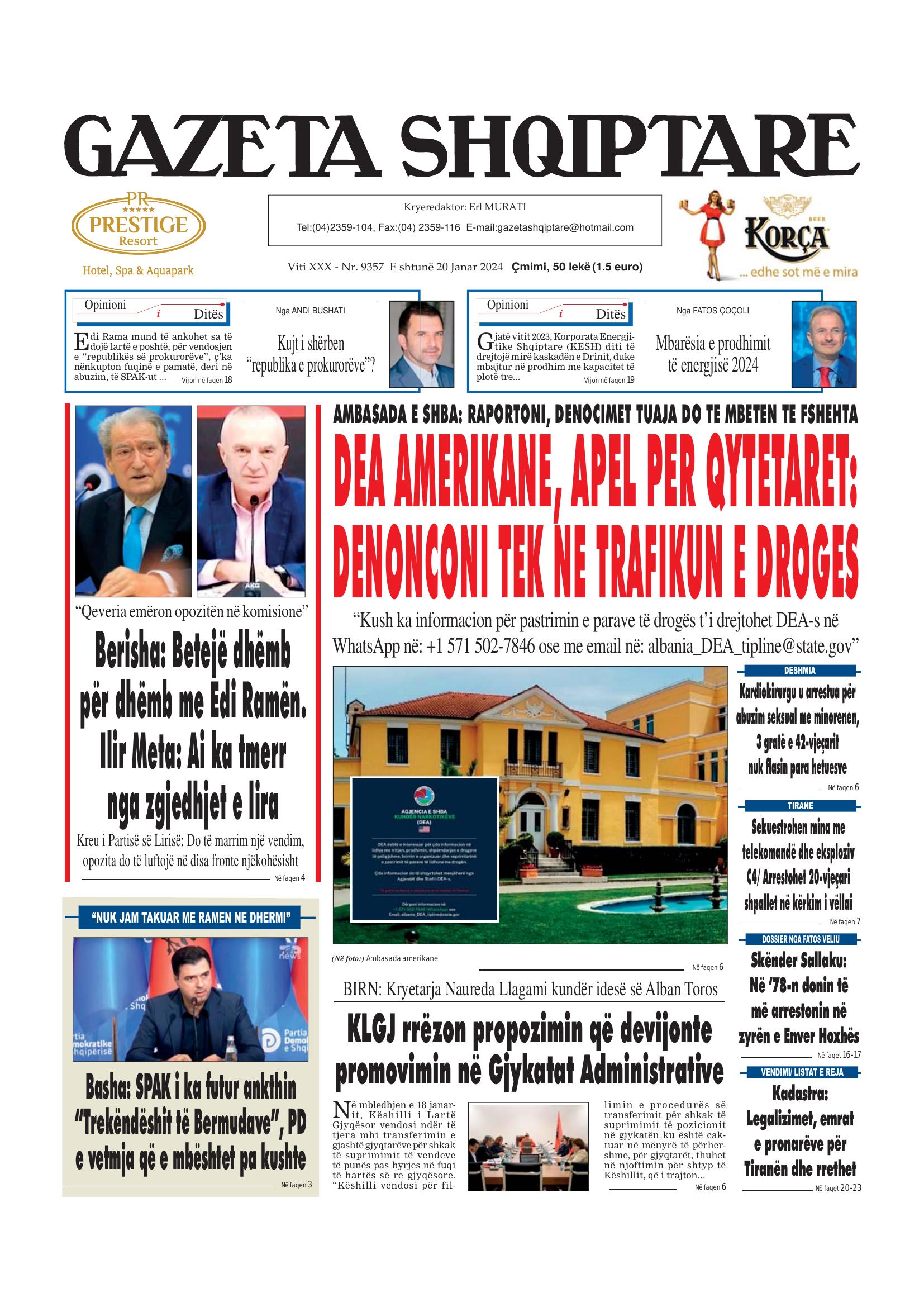 Gazeta Shqiptare 2024-01-20