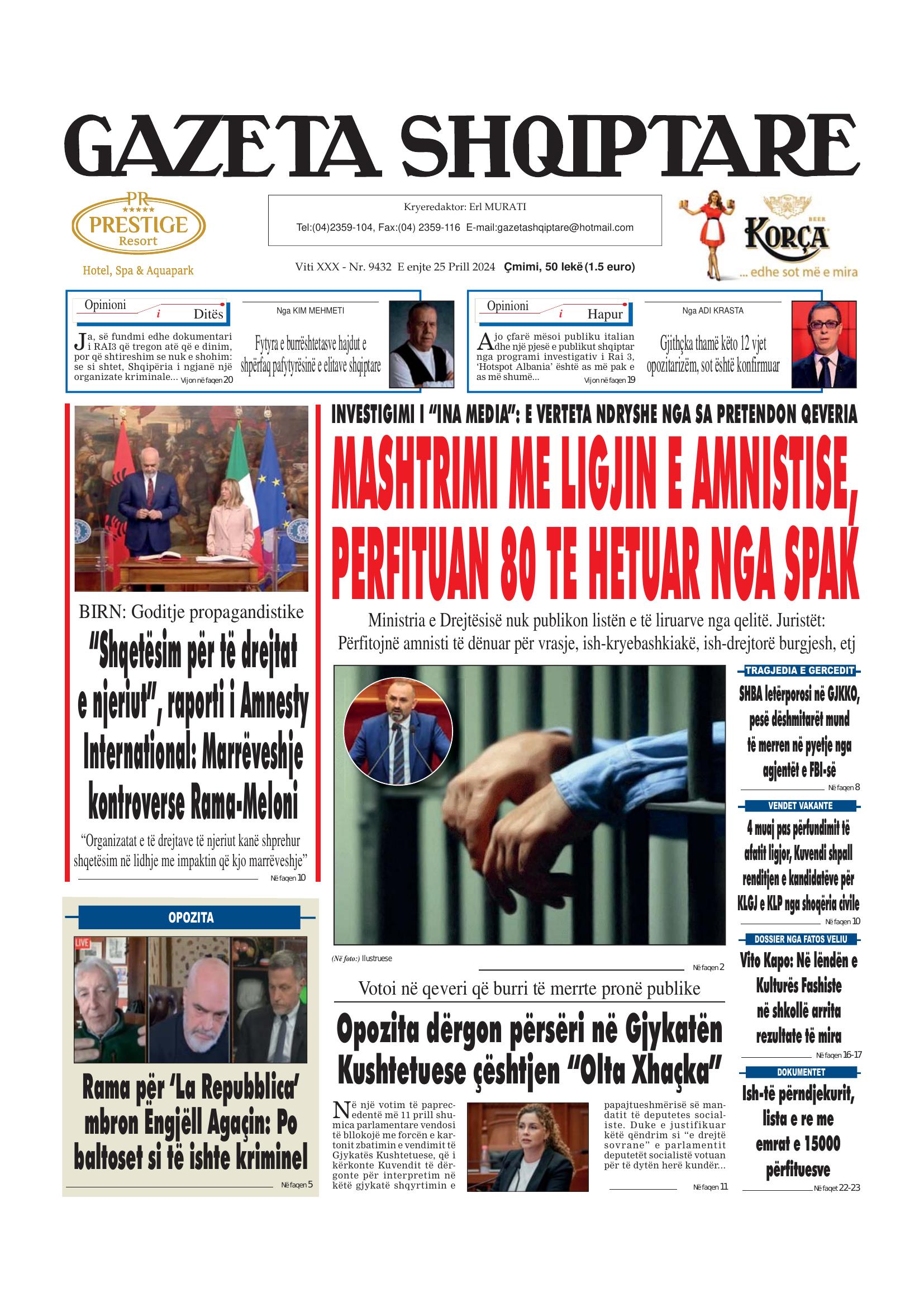 Gazeta Shqiptare 2024-04-25