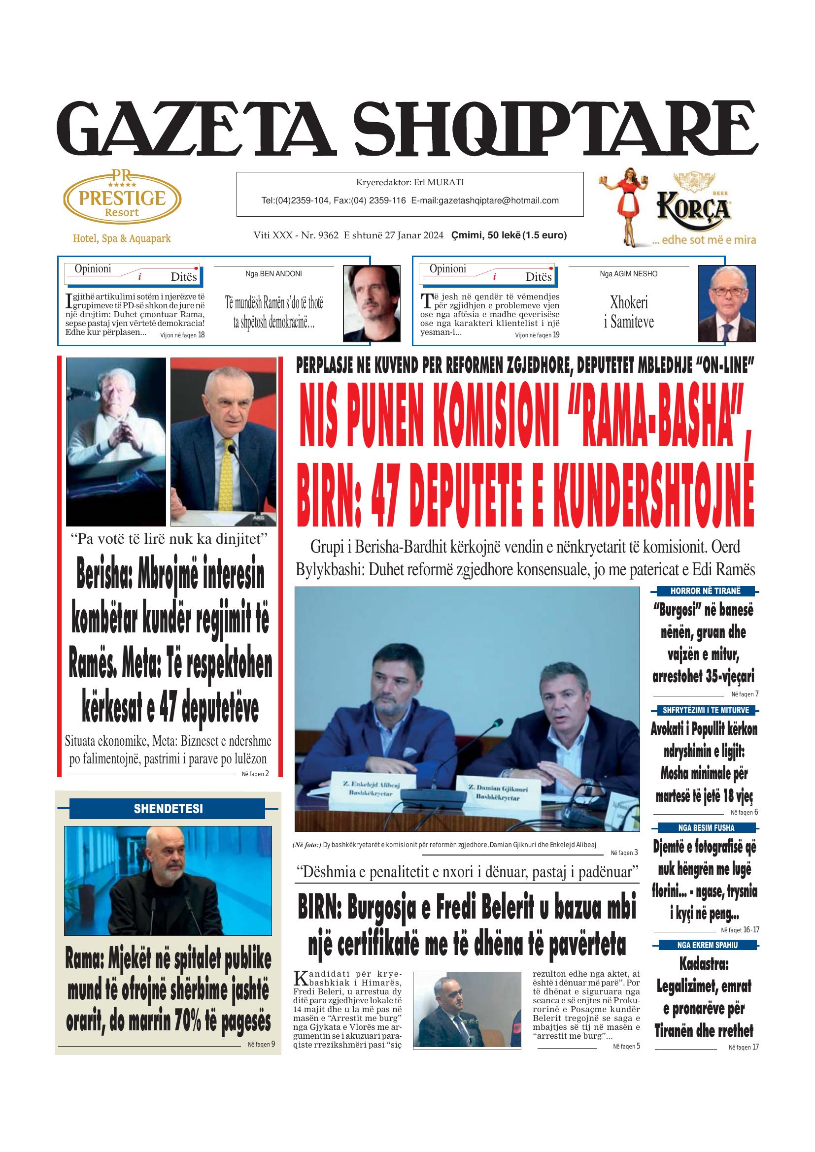Gazeta Shqiptare 2024-01-27