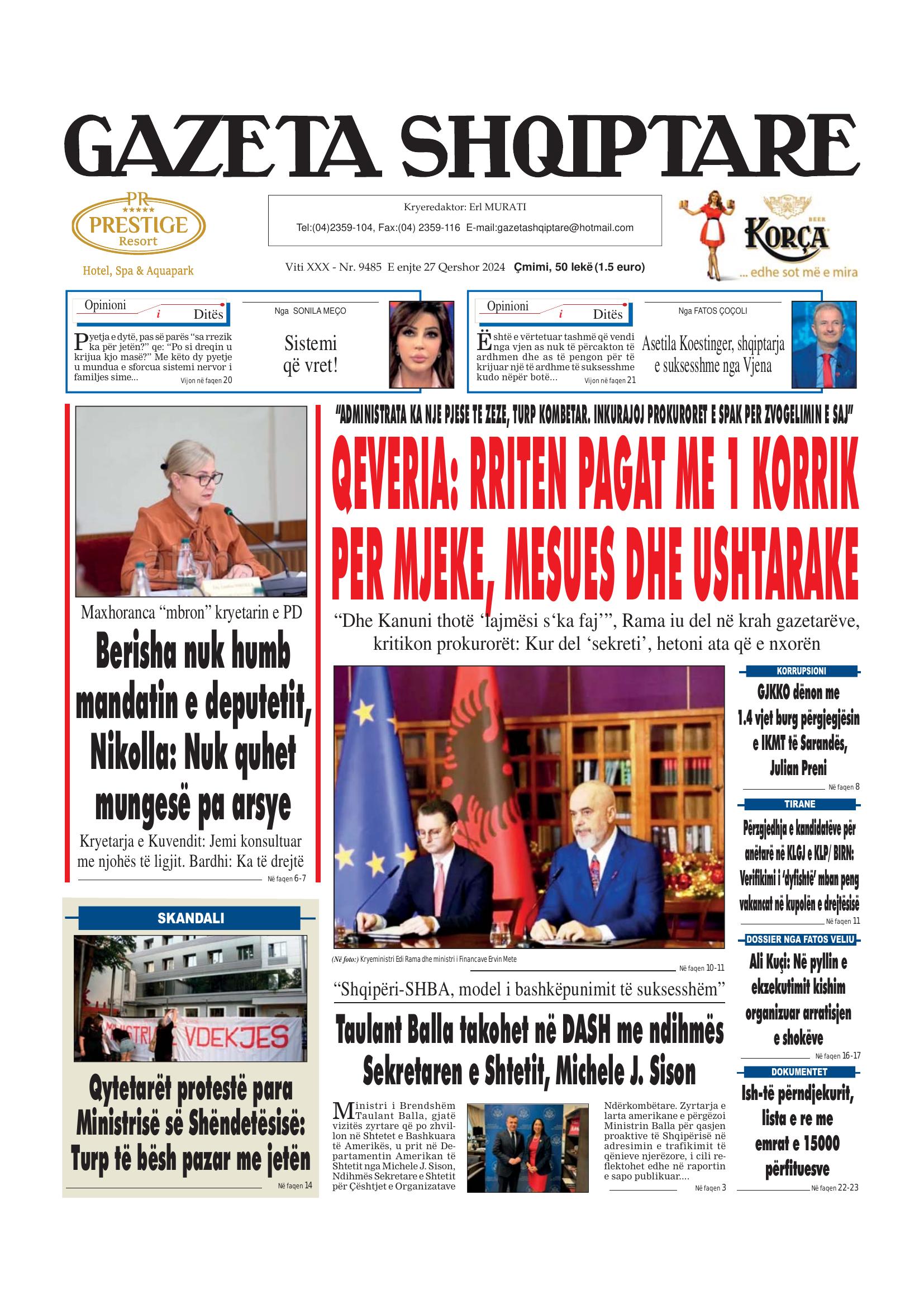 Gazeta Shqiptare 2024-06-27